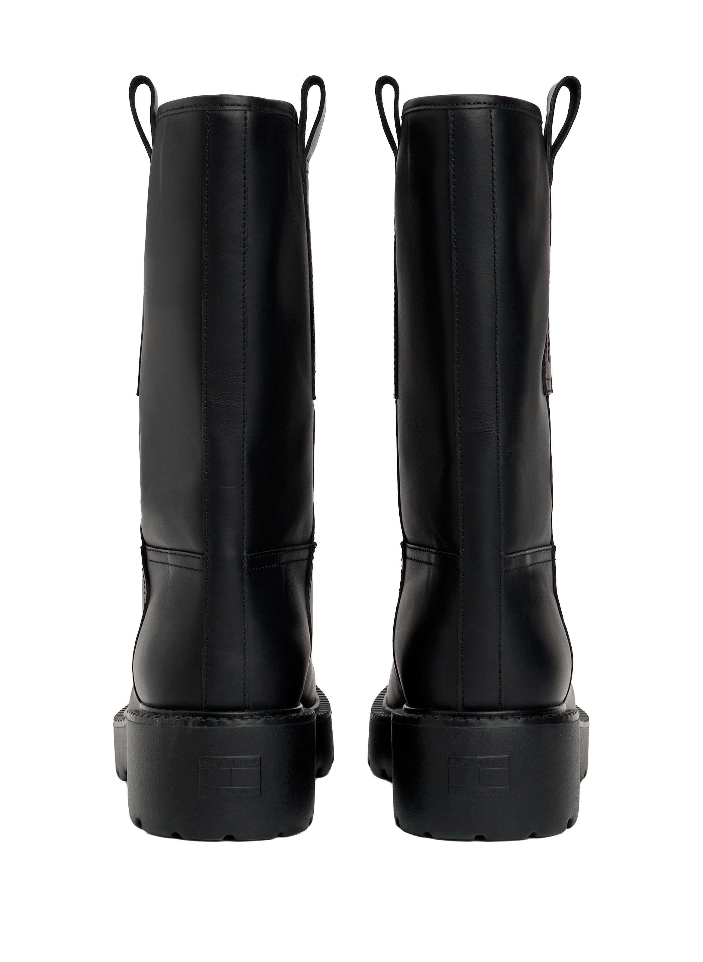 Mid-calf leather boots TOMMY HILFIGER Black