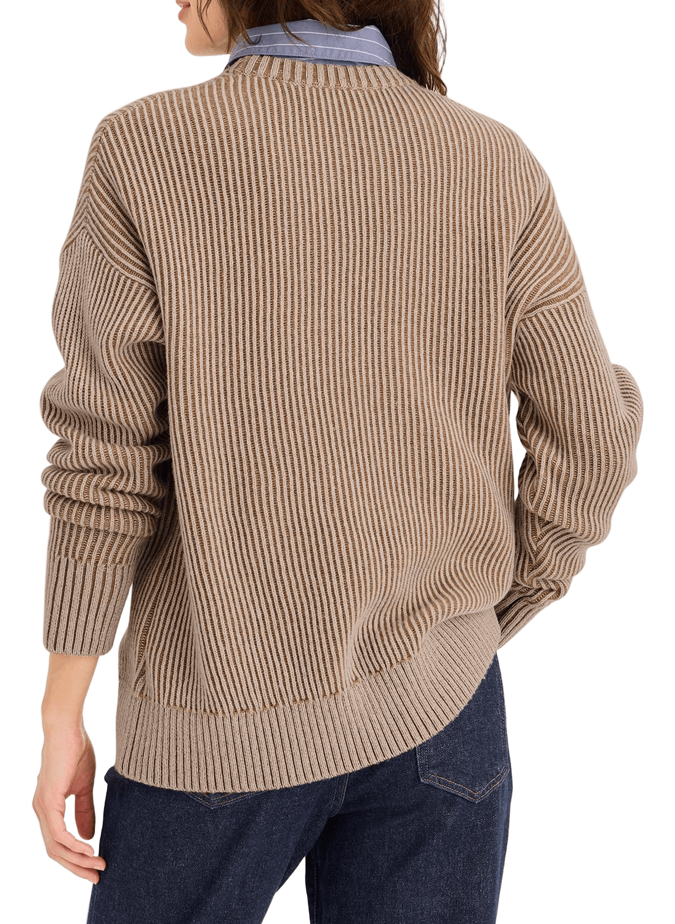 Pull côtelé en laine mélangée DOCKERS Beige