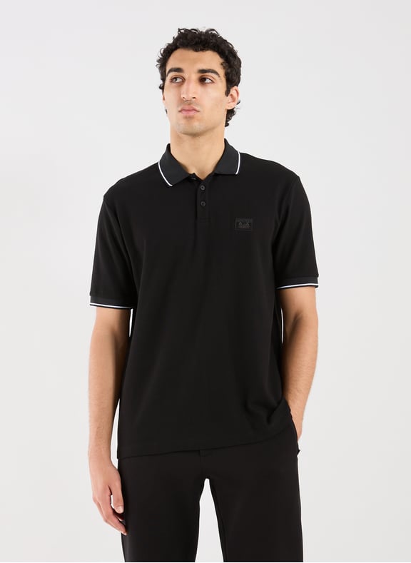 Polo droit en coton Noir by ARMANI EXCHANGE ARMANI EXCHANGE Polo droit en coton Noir