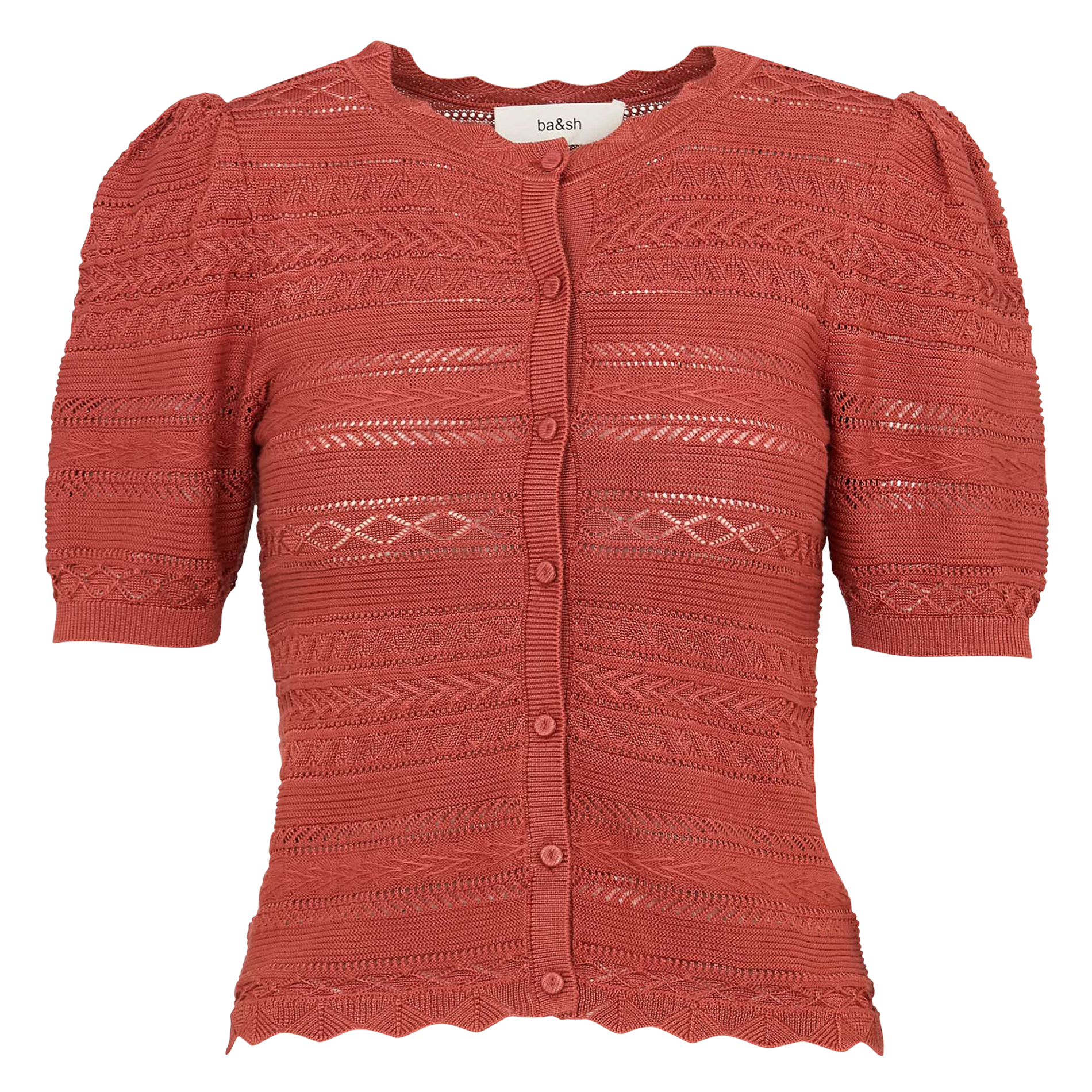 Pull col rond en coton mélangé vinat BA&SH Marron