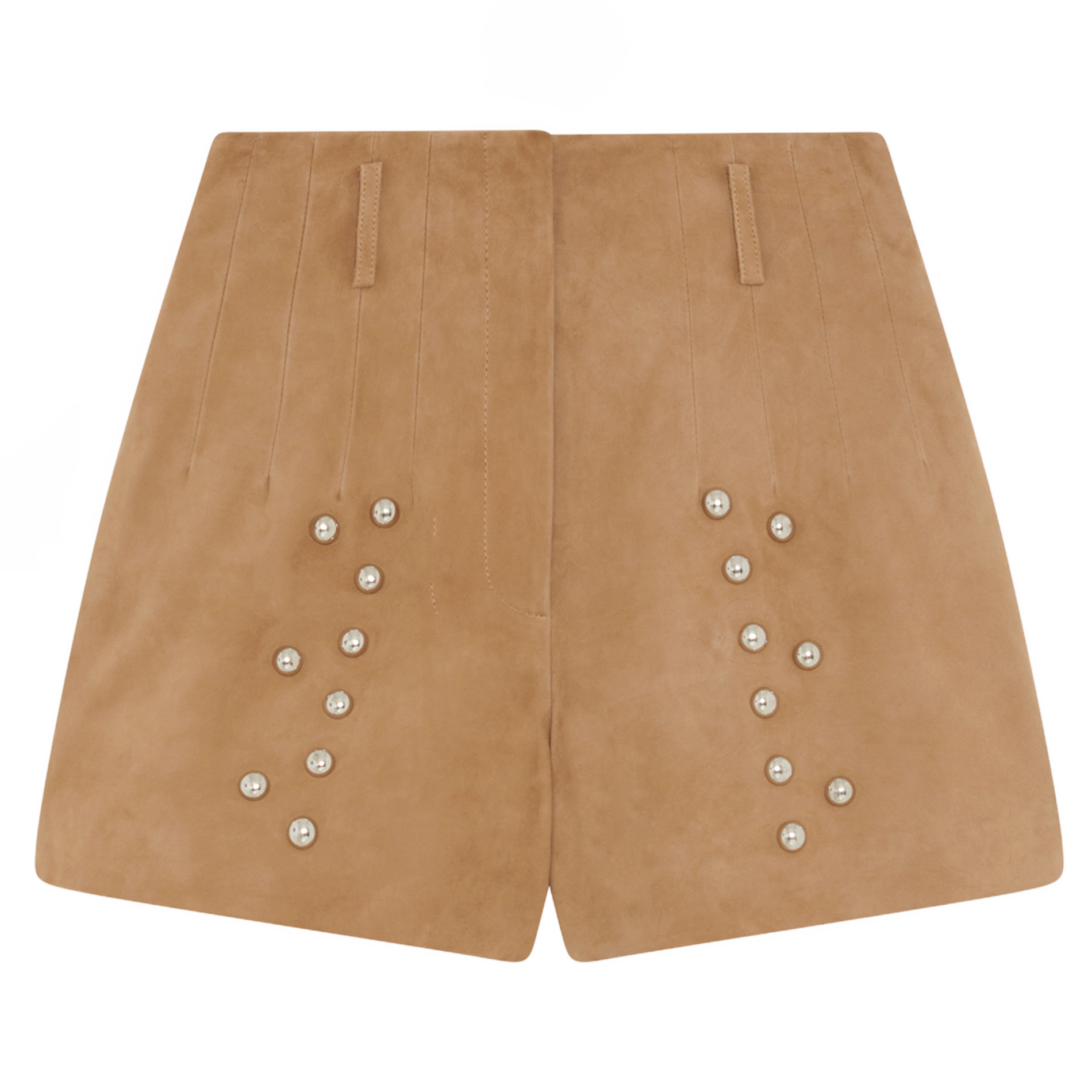 Short droit taille haute à boutons en cuir bow IRO Beige