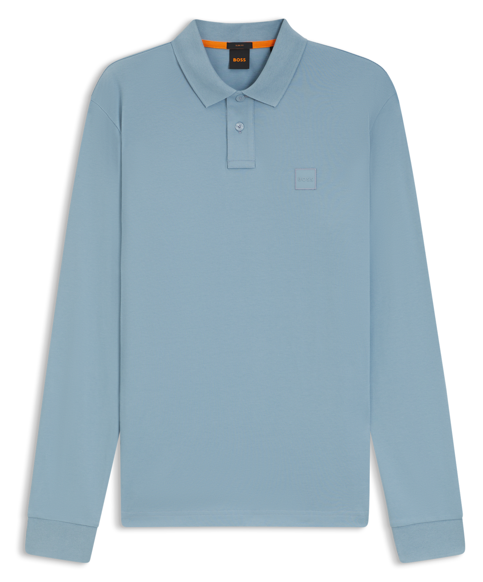 Polo à manches longues regular-fit en coton mélangé BOSS Bleu