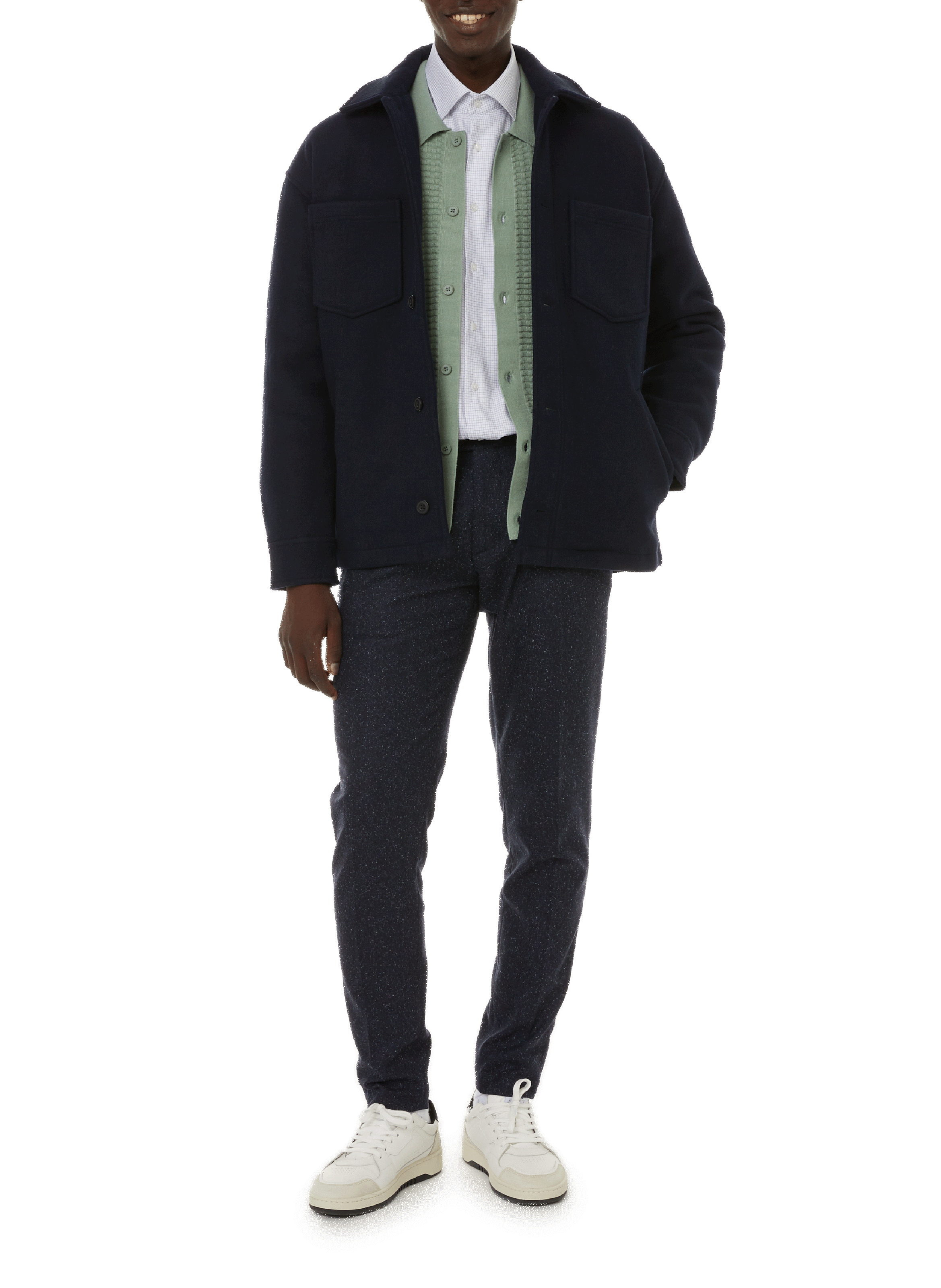 Manteau droit col classique SAMSOE SAMSOE Bleu