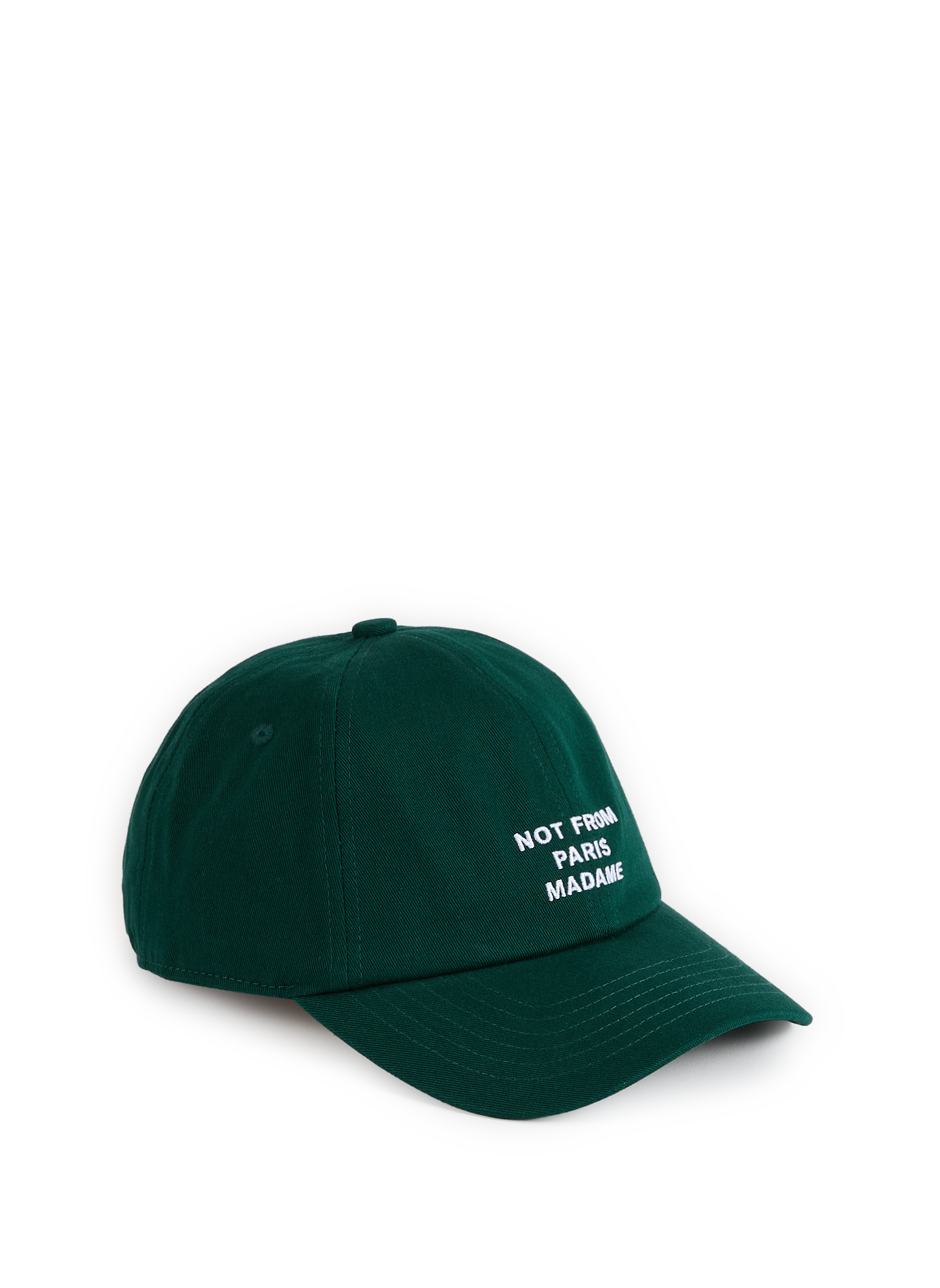 DROLE DE MONSIEUR Embroidered Slogan Cap Green