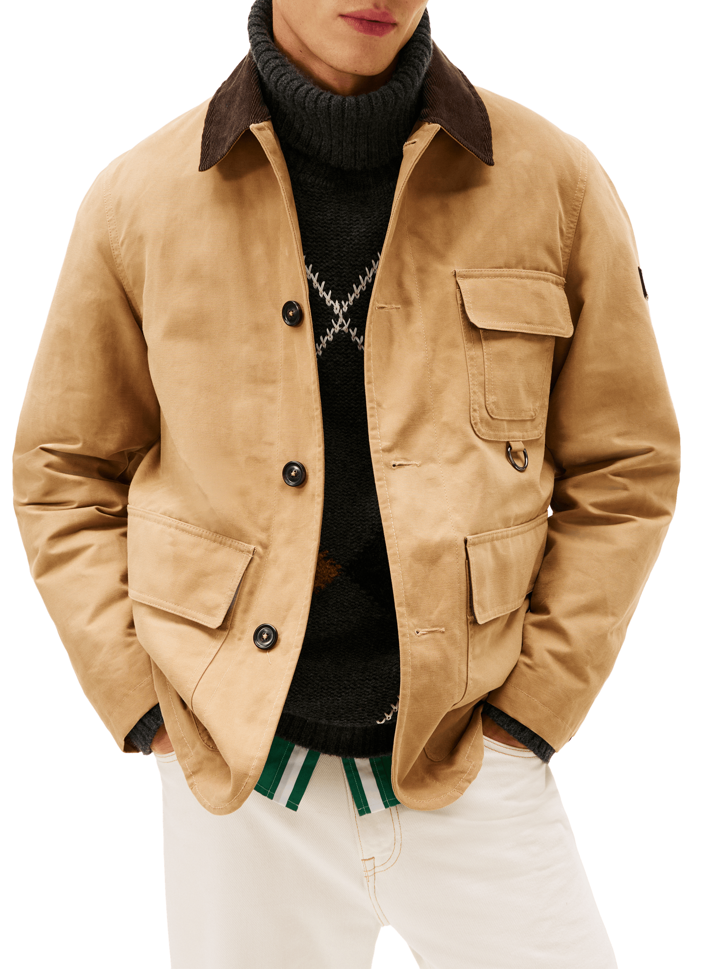 Veste worker doublée en coton TOMMY HILFIGER Marron