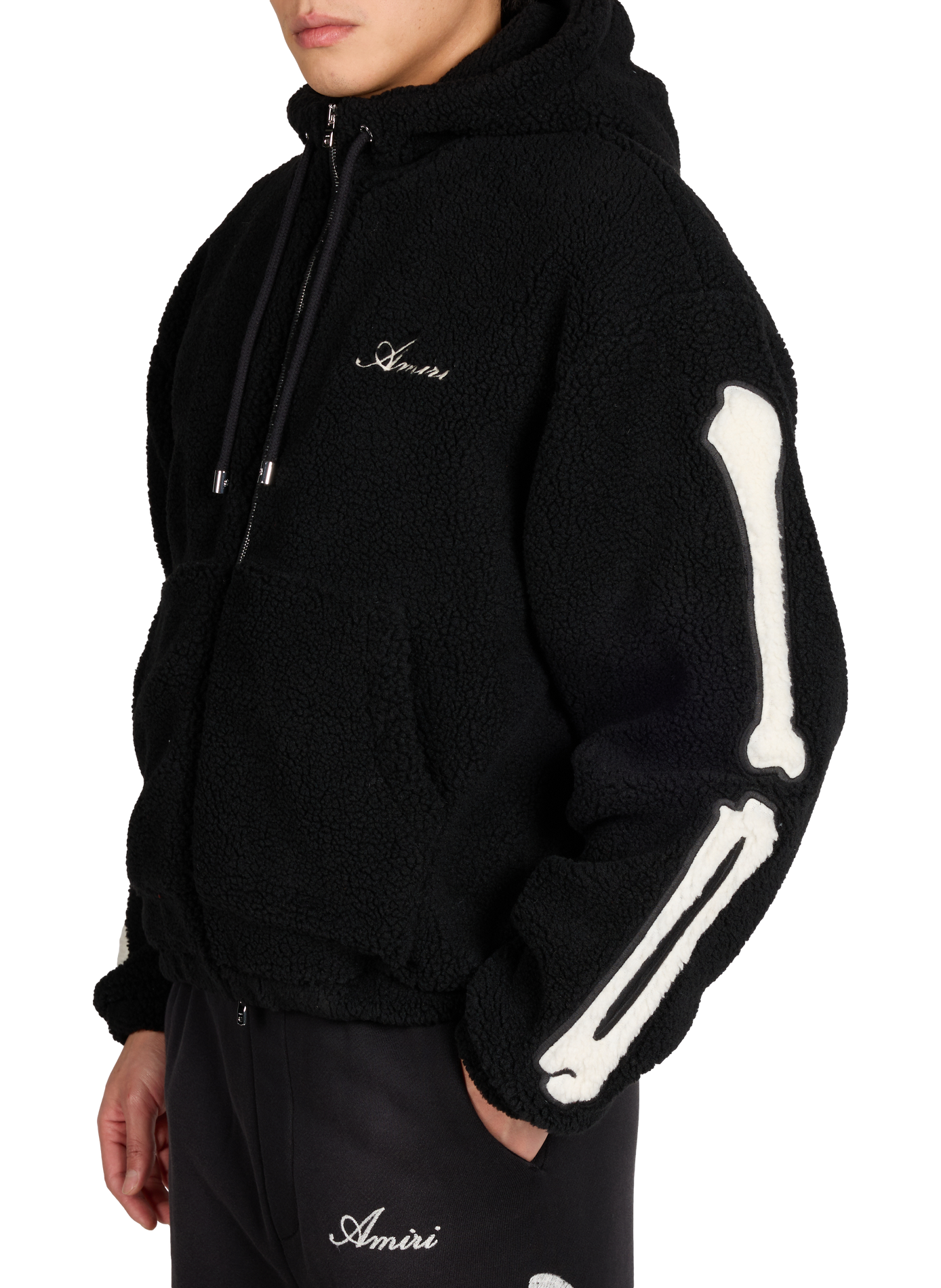 Zip-up Hoodie in Fleece AMIRI Black