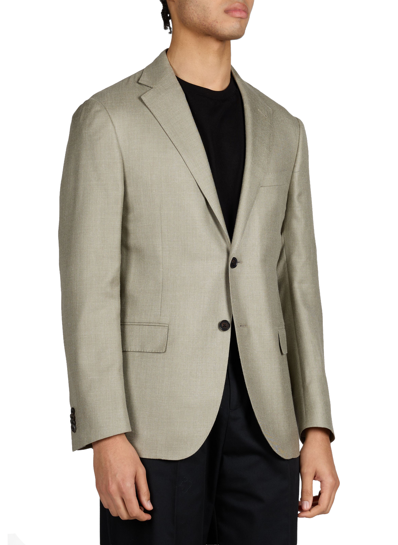 Blazer tweed en laine vierge, soie et lin CORNELIANI Beige