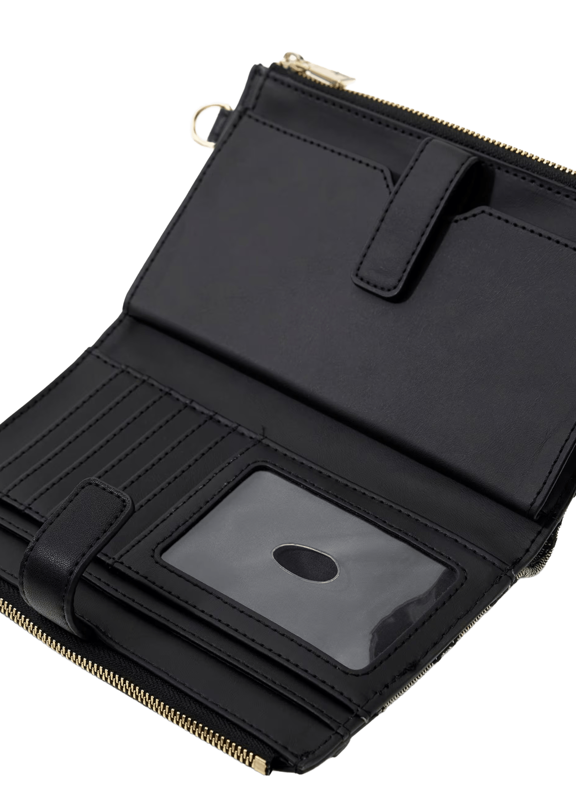 Portefeuille logotypé avec zip GUESS Noir