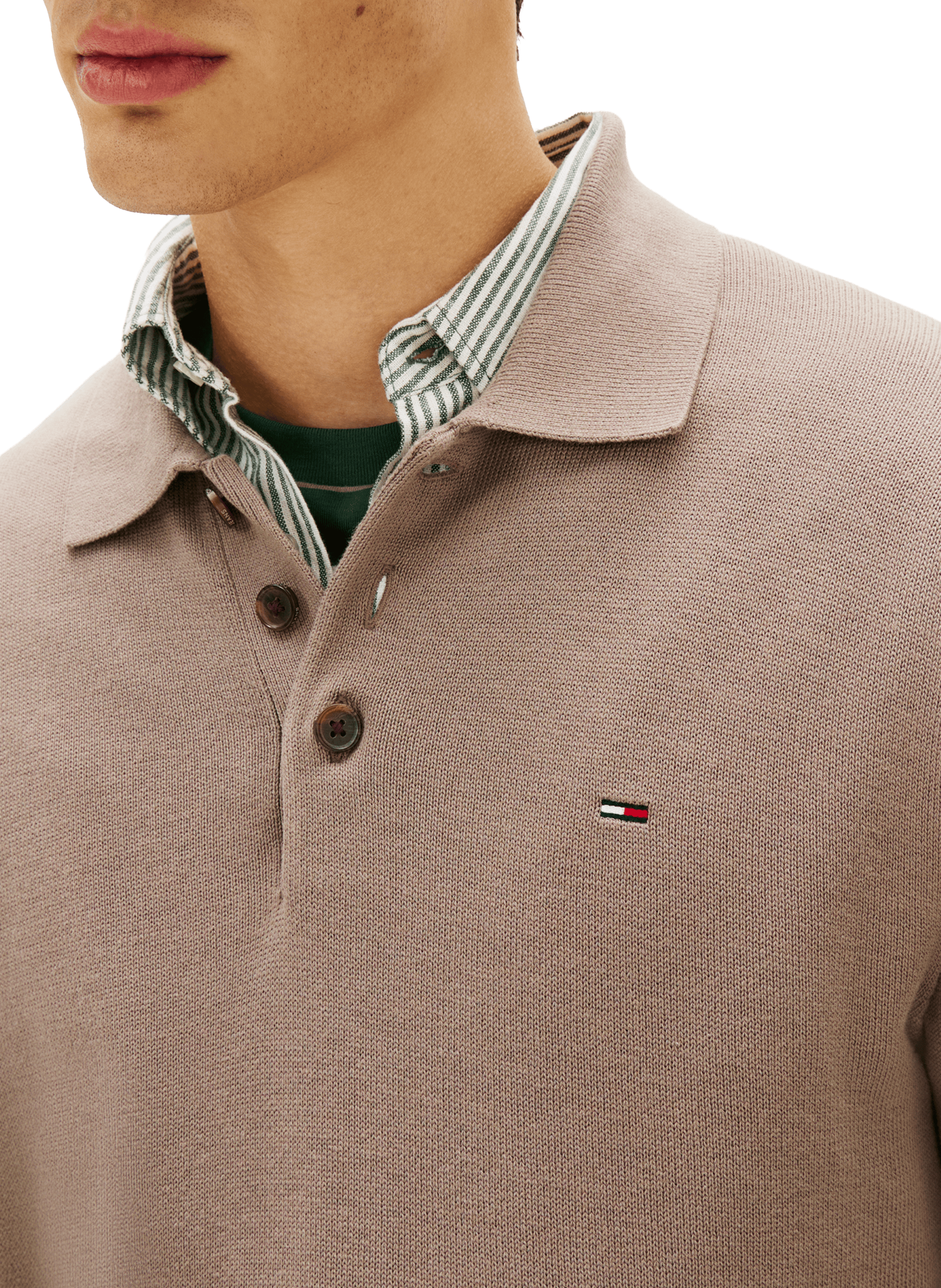 Polo manches longues TOMMY HILFIGER Brown