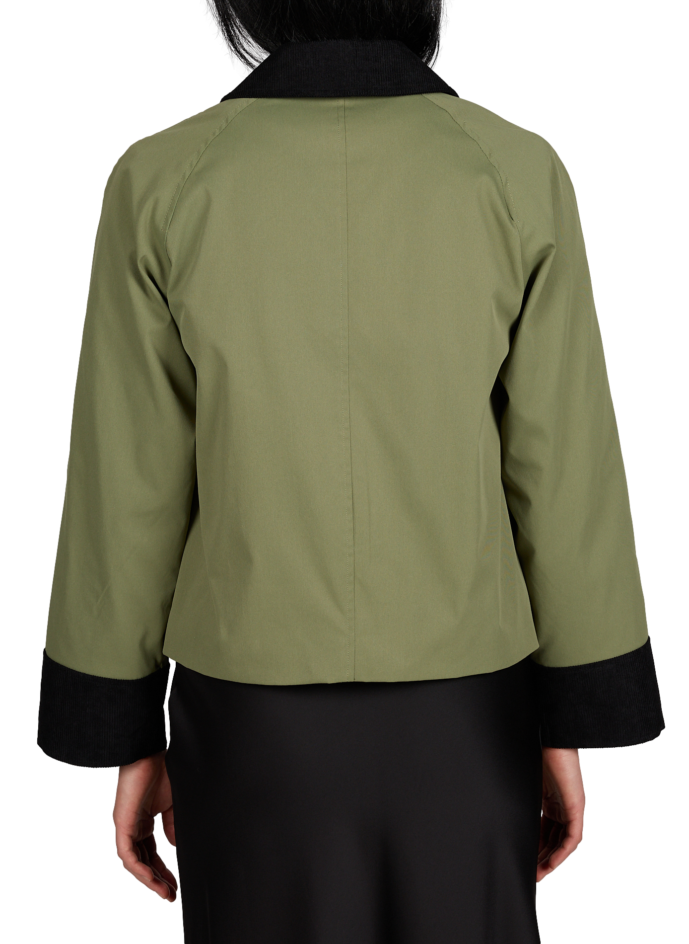 Straight jacket with contrasting collar and cuffs VILA Green