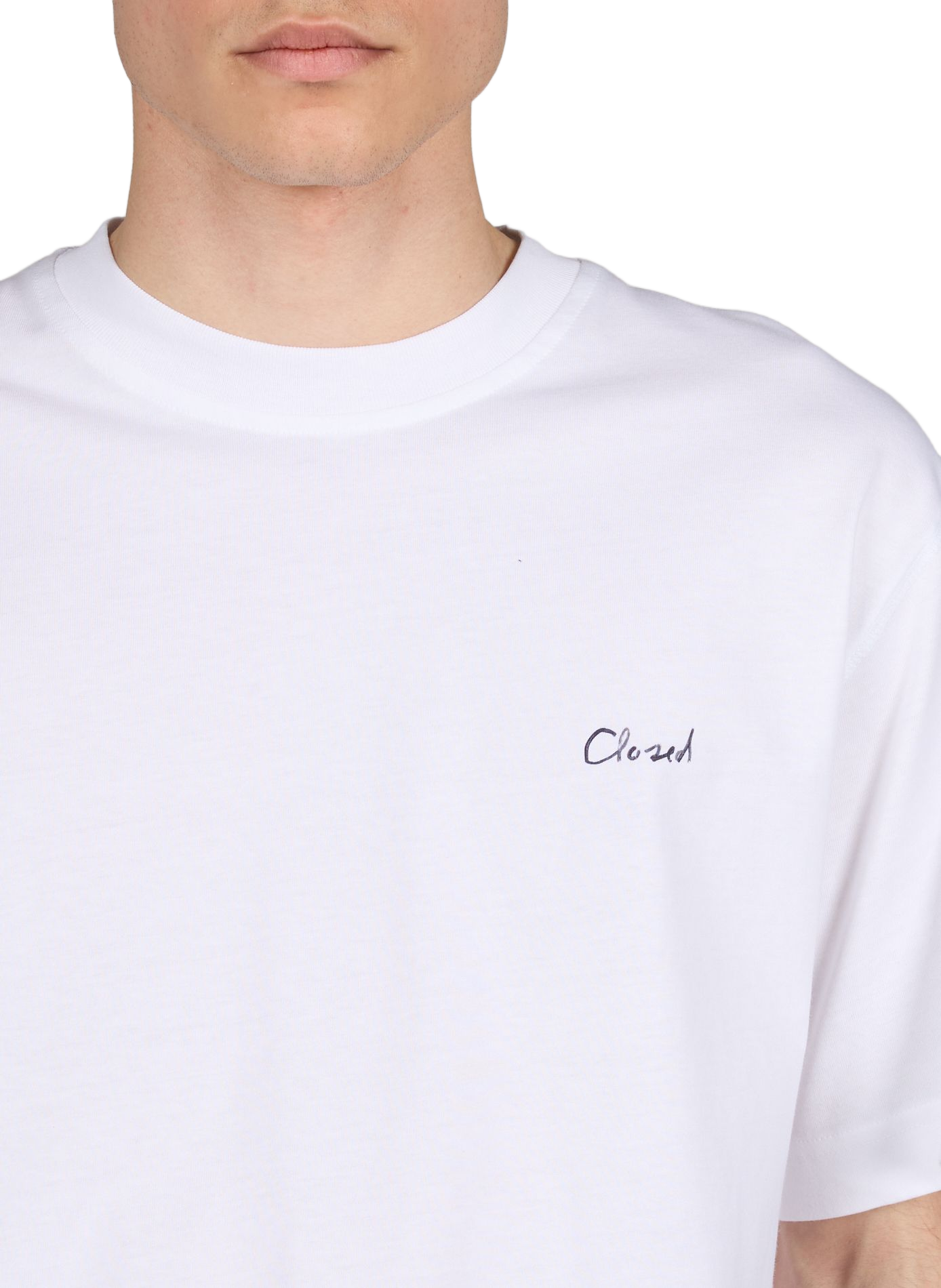 Maglietta stampata diritta in cotone CLOSED Bianco