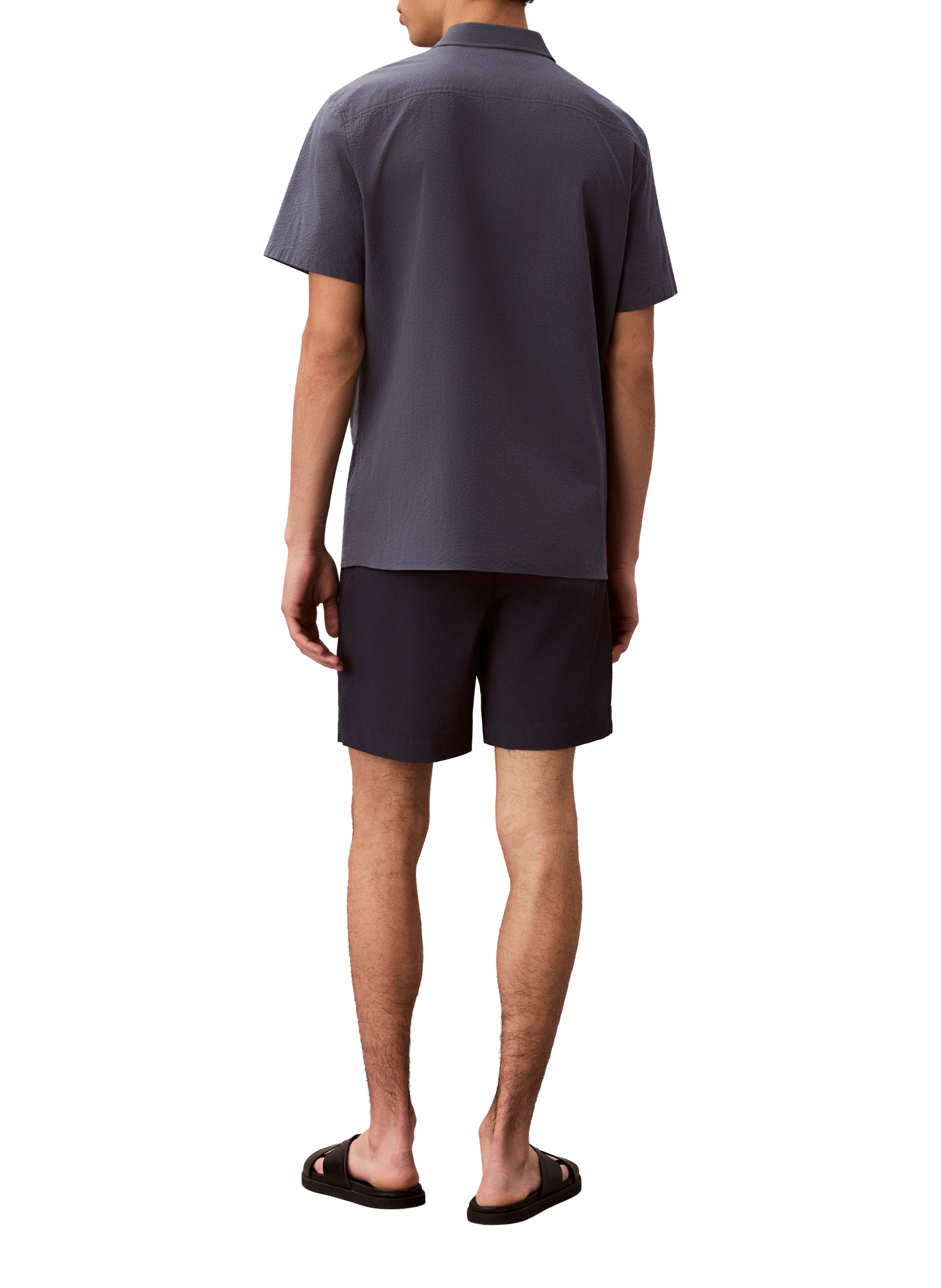 Short droit en tissu seersucker CALVIN KLEIN Bleu