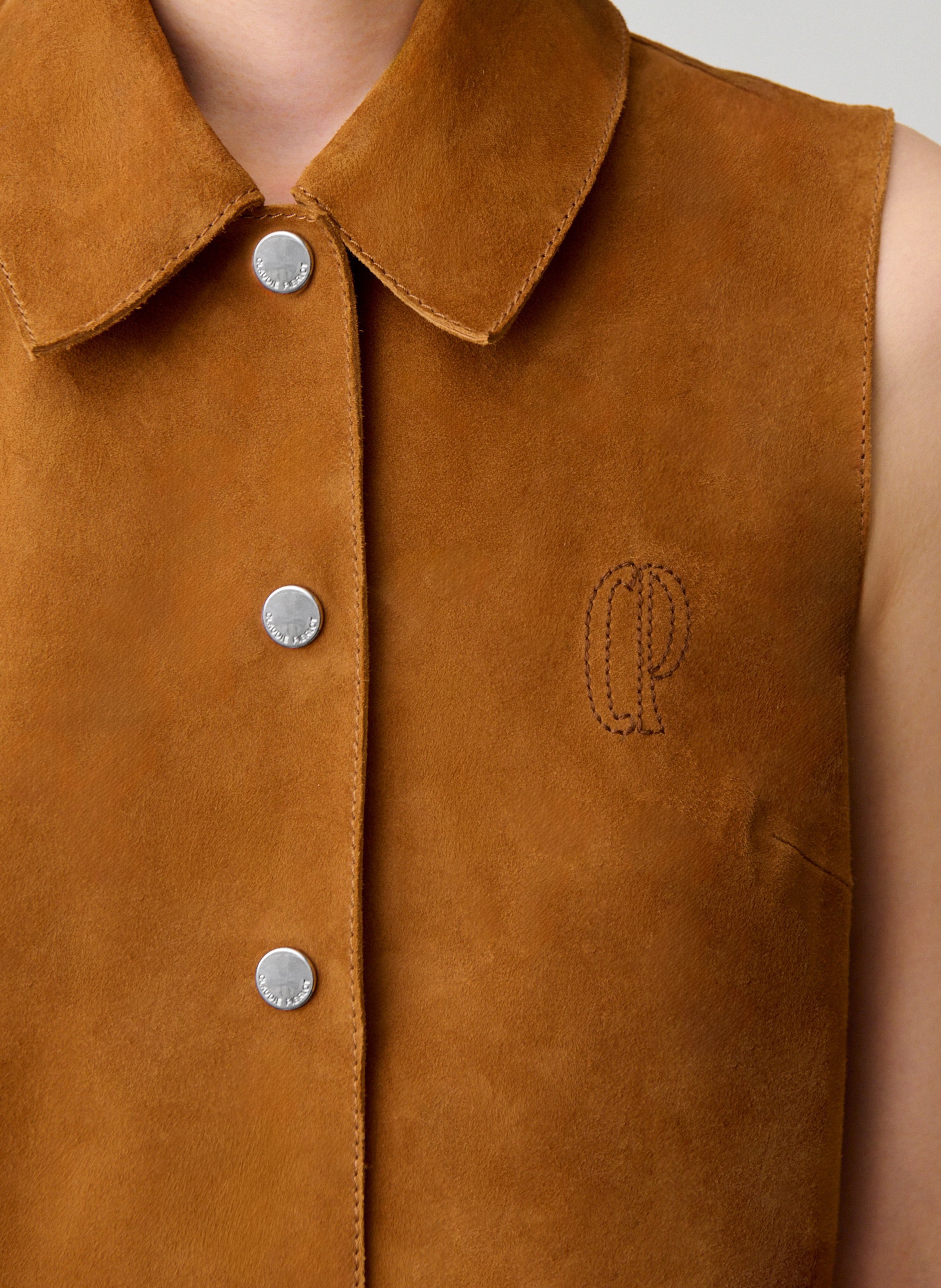 Combi-short en cuir velours CLAUDIE PIERLOT Beige