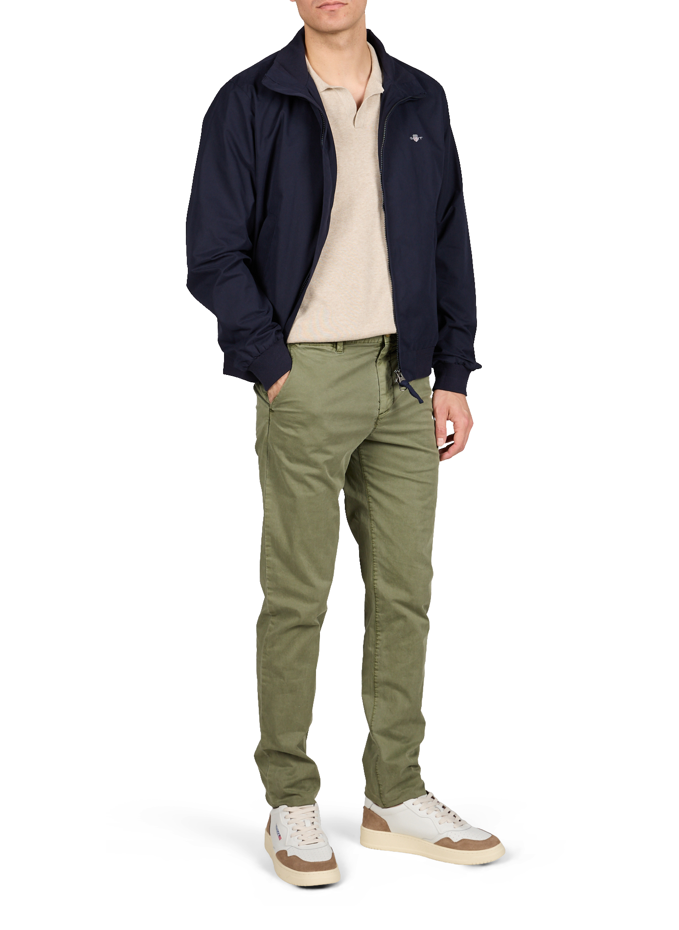 Polo classique à manches longues en coton GANT Beige