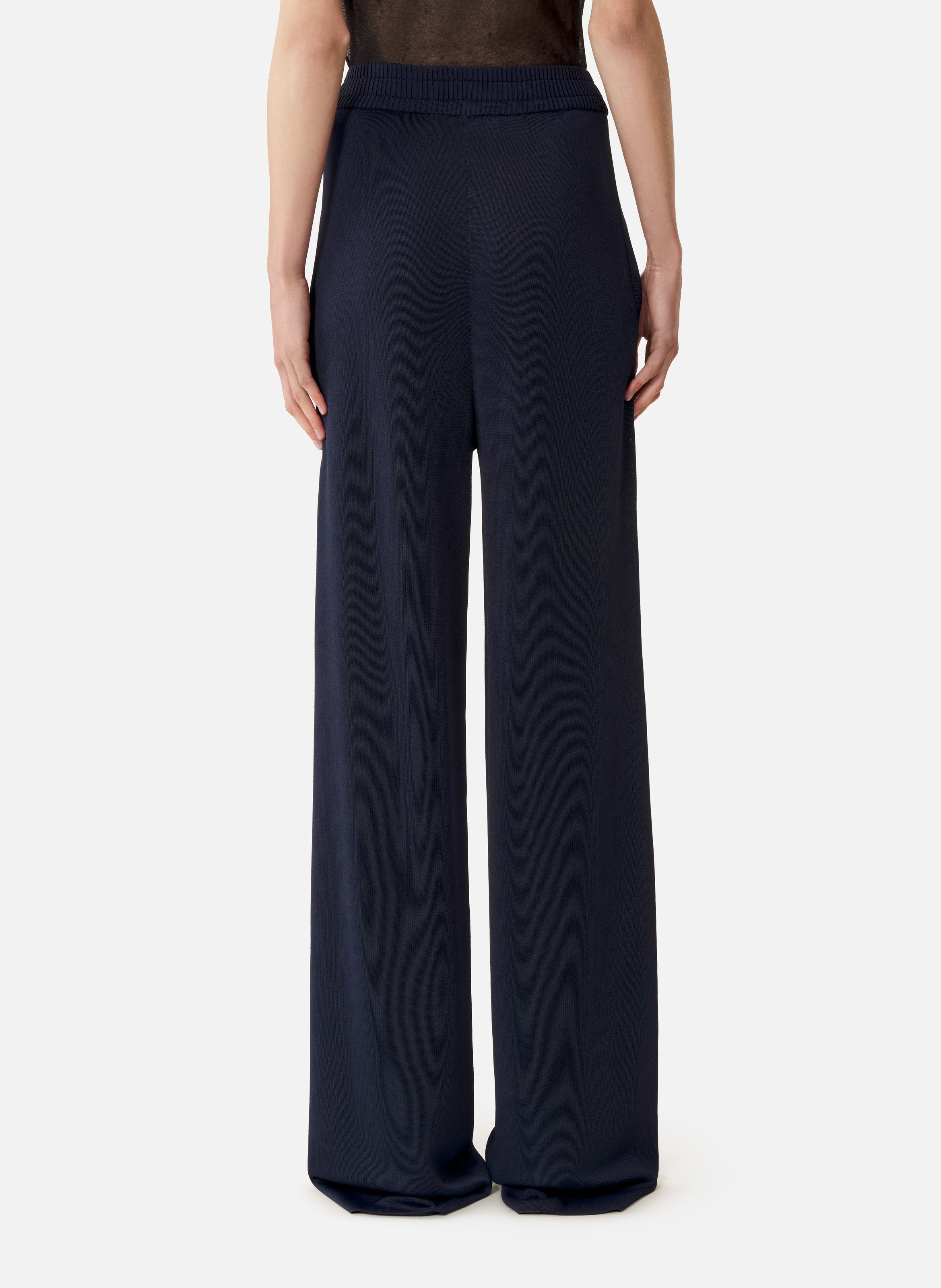 Pantalon large en viscose LANVIN Bleu