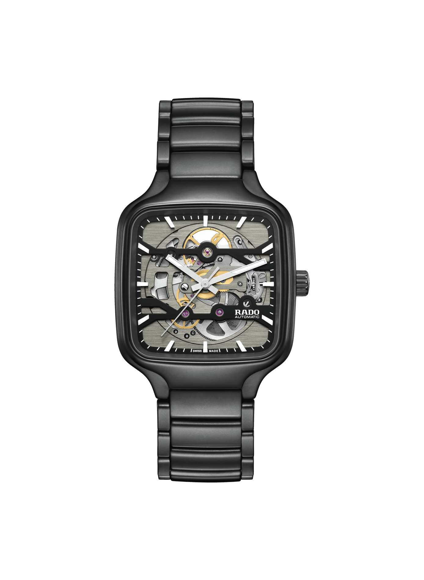 Montre automatique True Square Skeleton en céramique RADO Noir