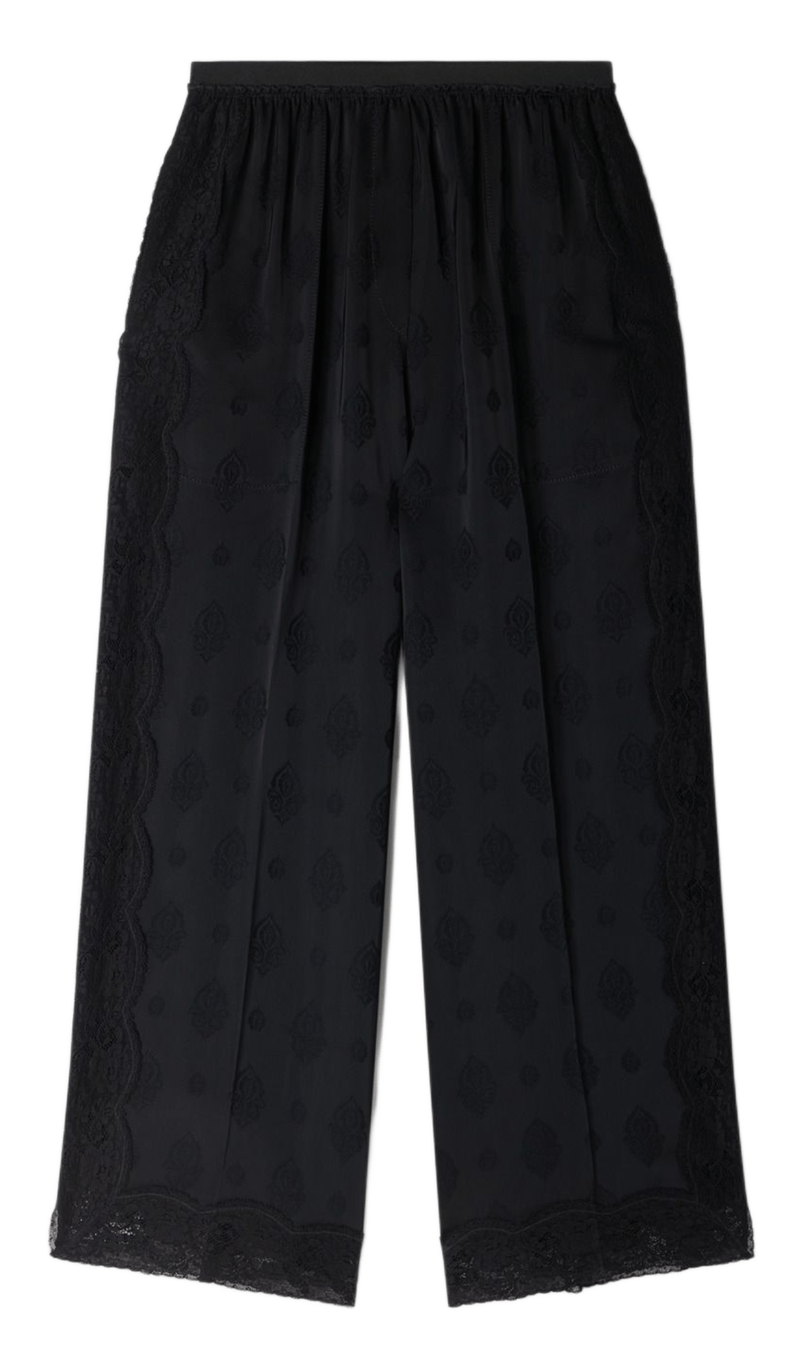 Pantalon large raccourci jacquard SANDRO Noir