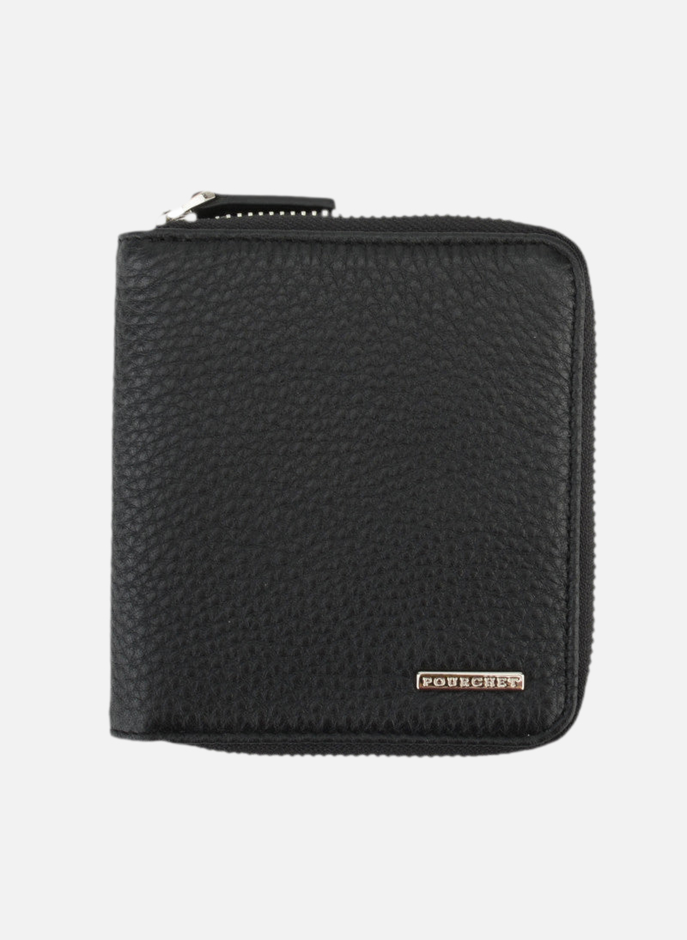Chris | porte-cartes zippé en cuir POURCHET Noir
