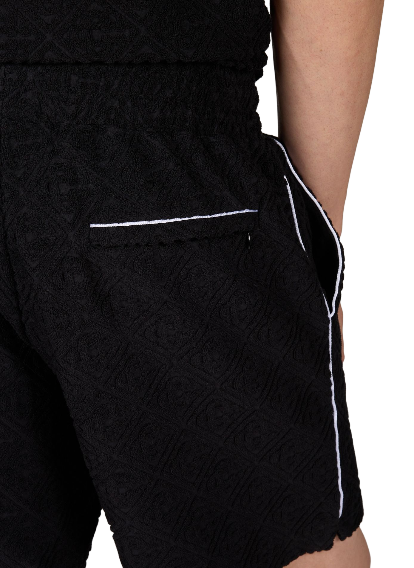 Textured short in cotton blend terry fabric CASABLANCA PARIS Black