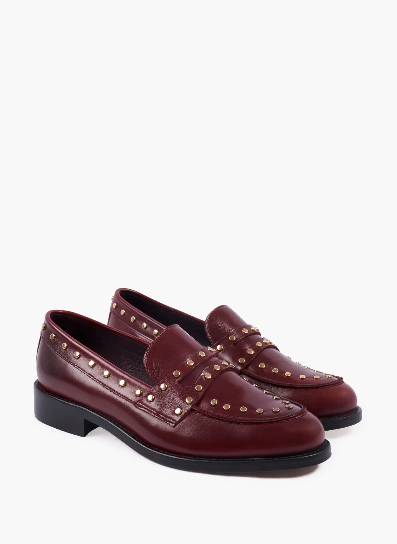 Mocassins cuir clouté JULES & JENN Rouge