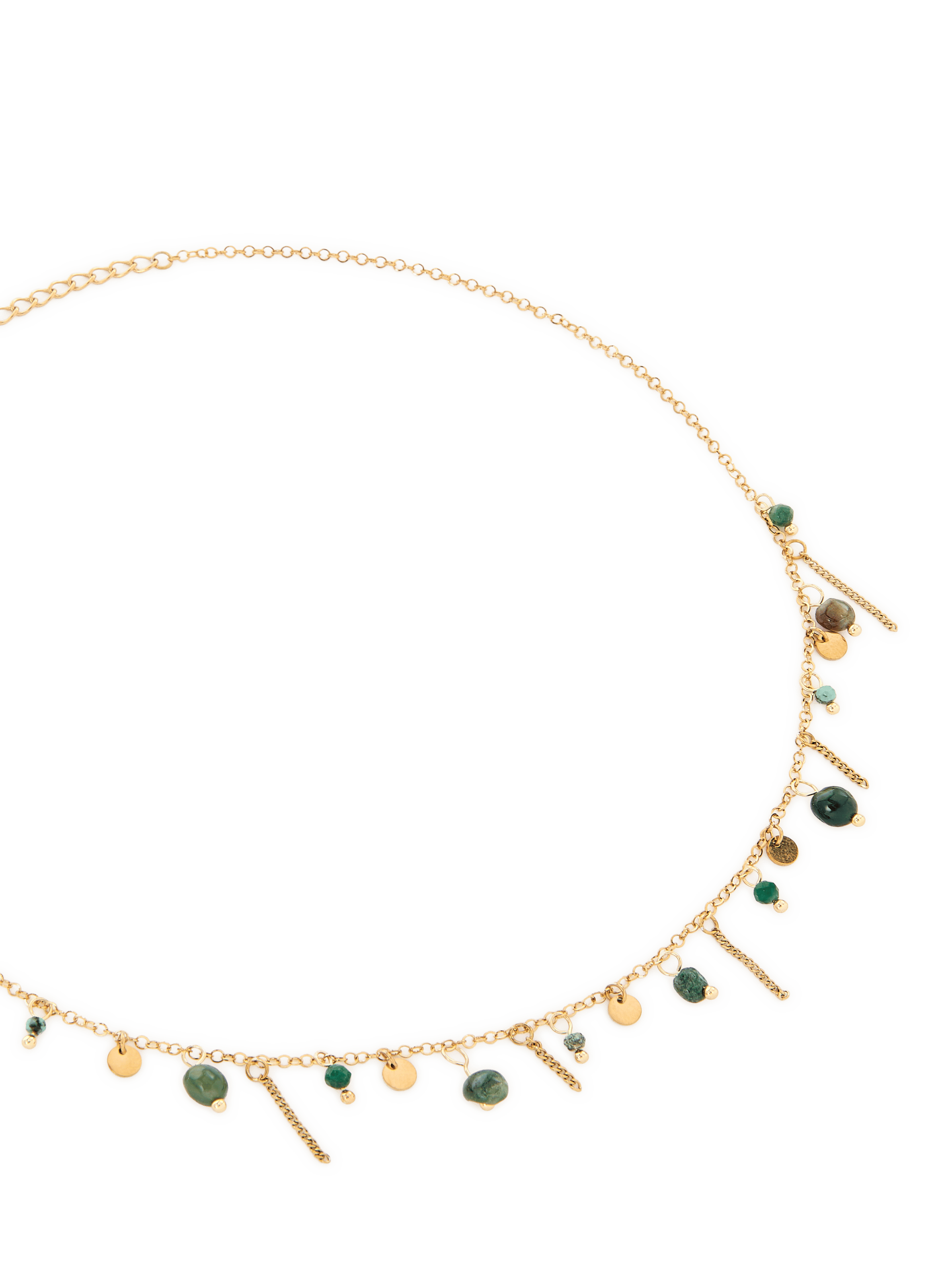 Collier en acier avec pierres de gemmes AU PRINTEMPS PARIS Doré