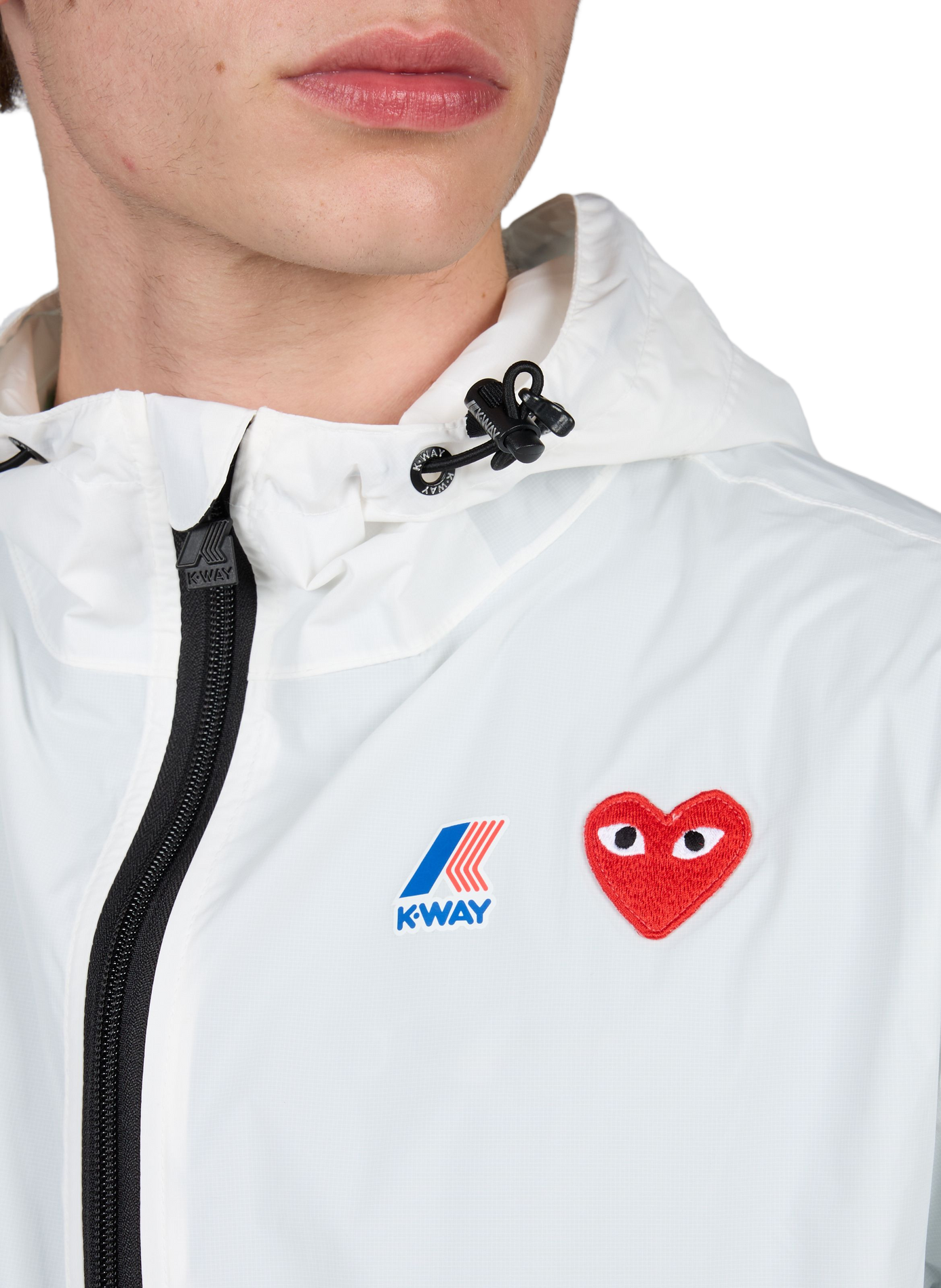 Veste légère à patch cœur COMME DES GARCONS PLAY Blanc