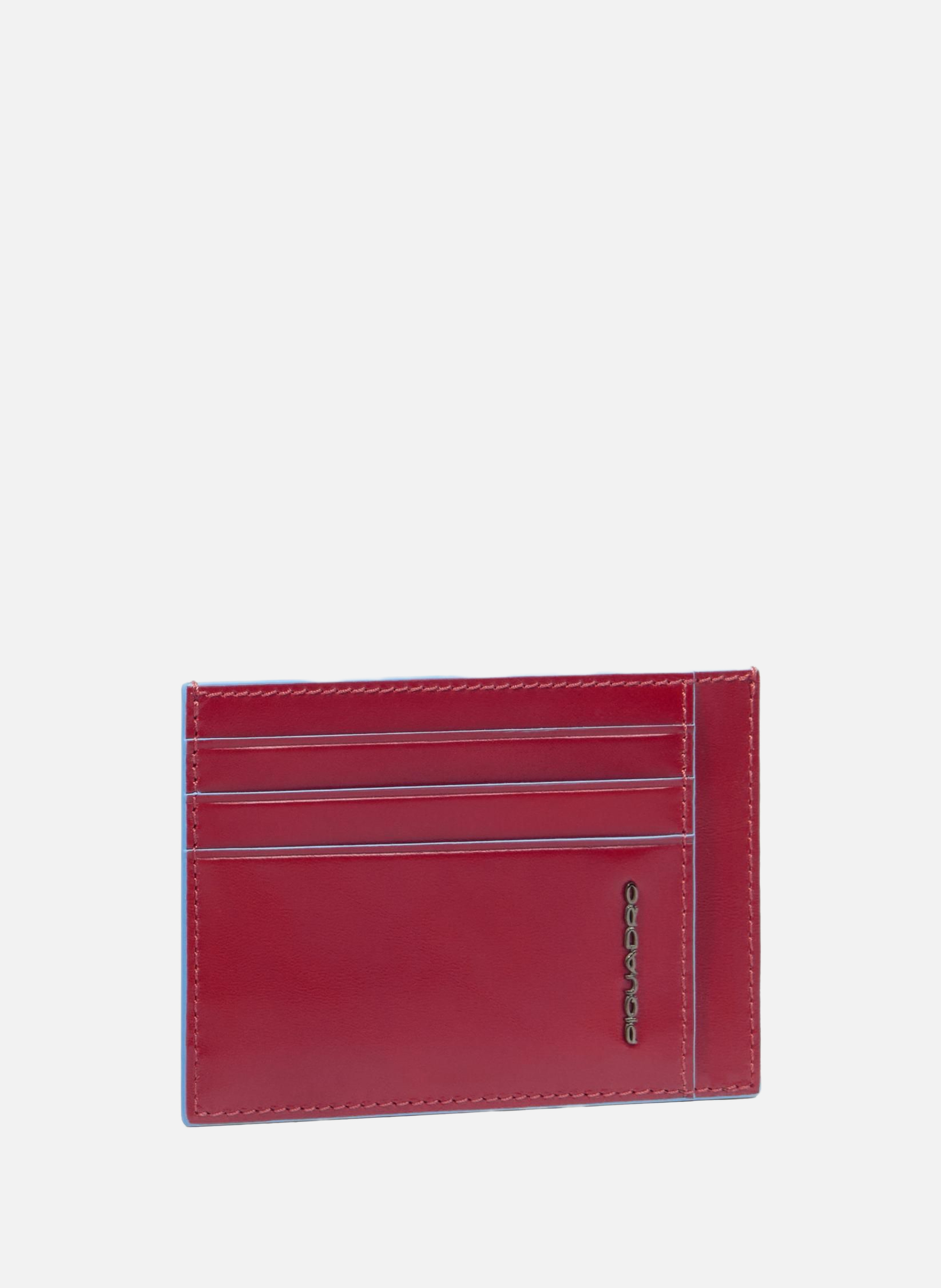 Porte-cartes de crédit homme fin en cuir PIQUADRO Rouge