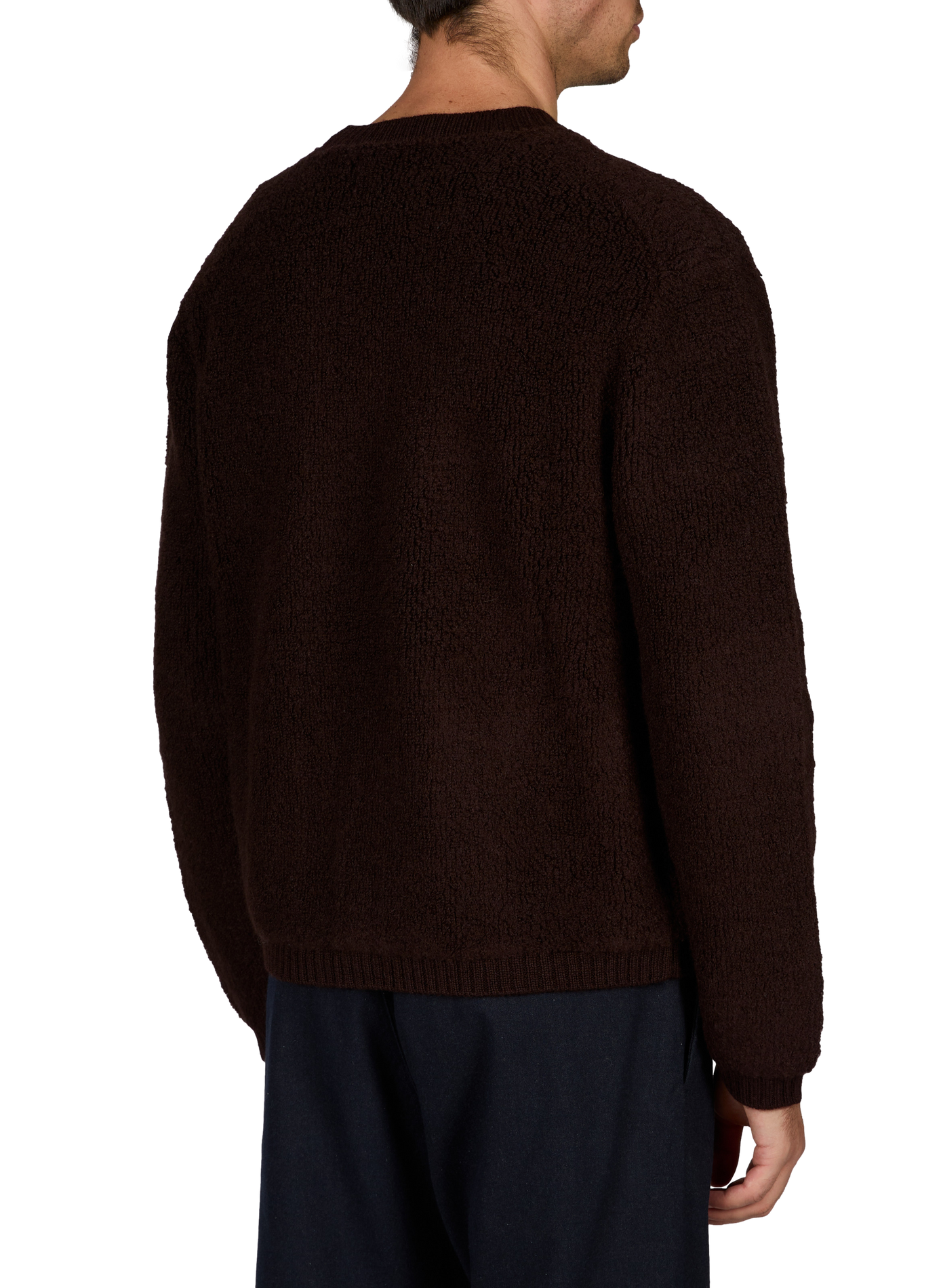 Gerader Fleece-Strick-Cardigan aus Wolle NN.07 Braun