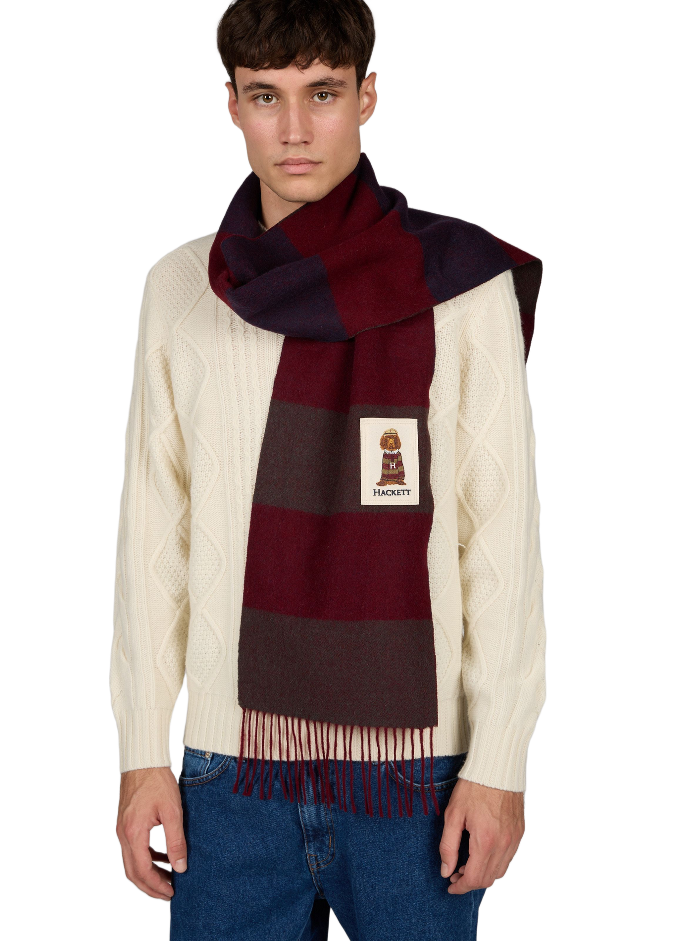 Harry Schal aus Wolle und Kaschmir HACKETT Grun