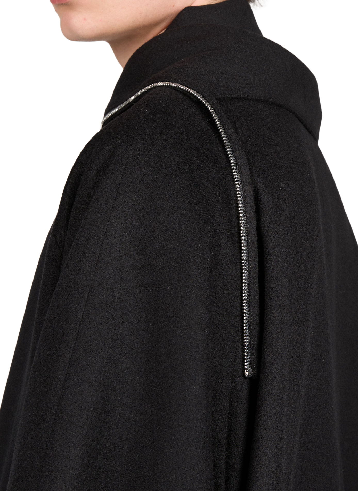 Hooded collar jacket in a wool blend SEAN SUEN Black