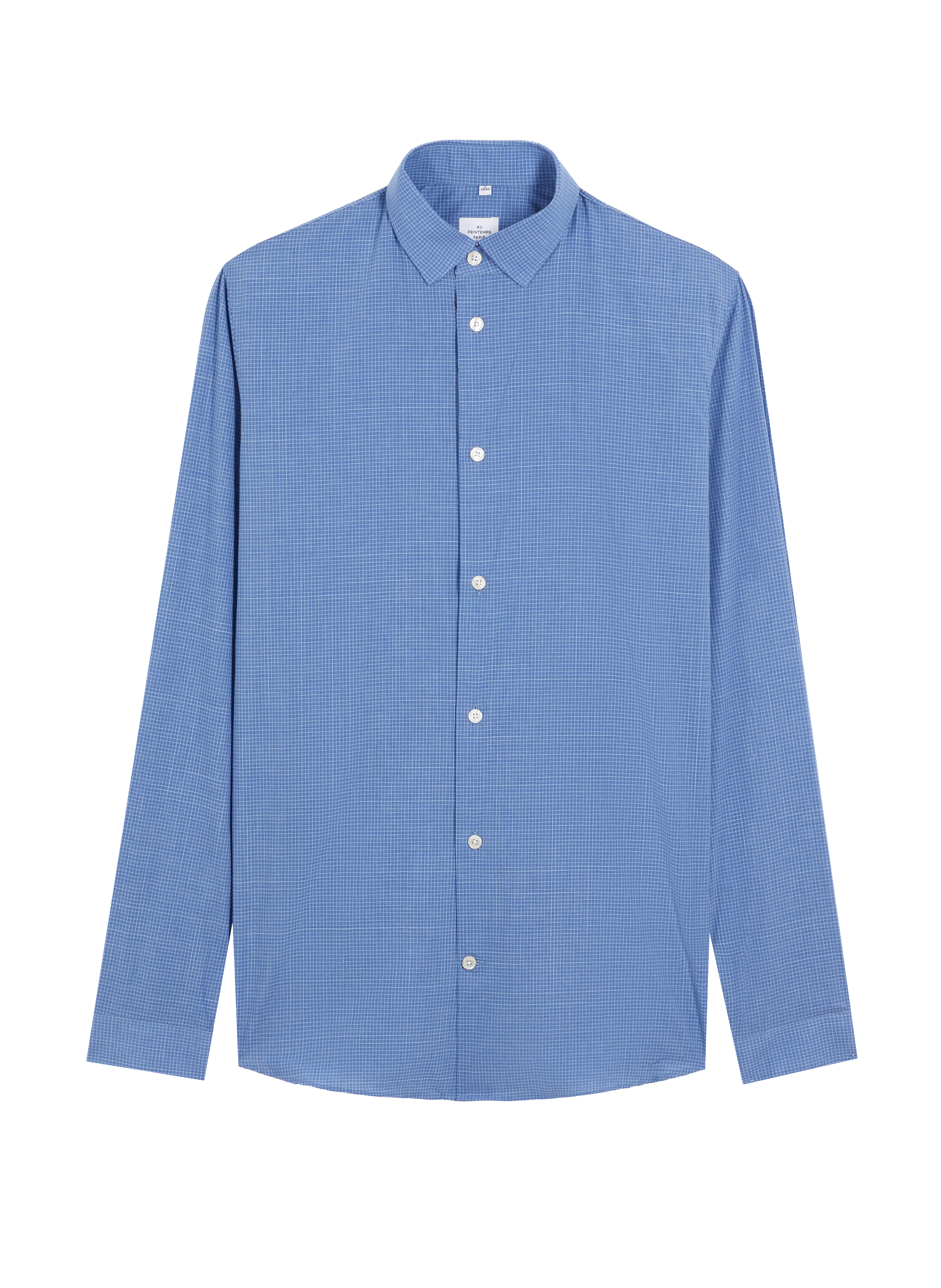 Chemise à carreaux en popeline de coton AU PRINTEMPS PARIS Bleu
