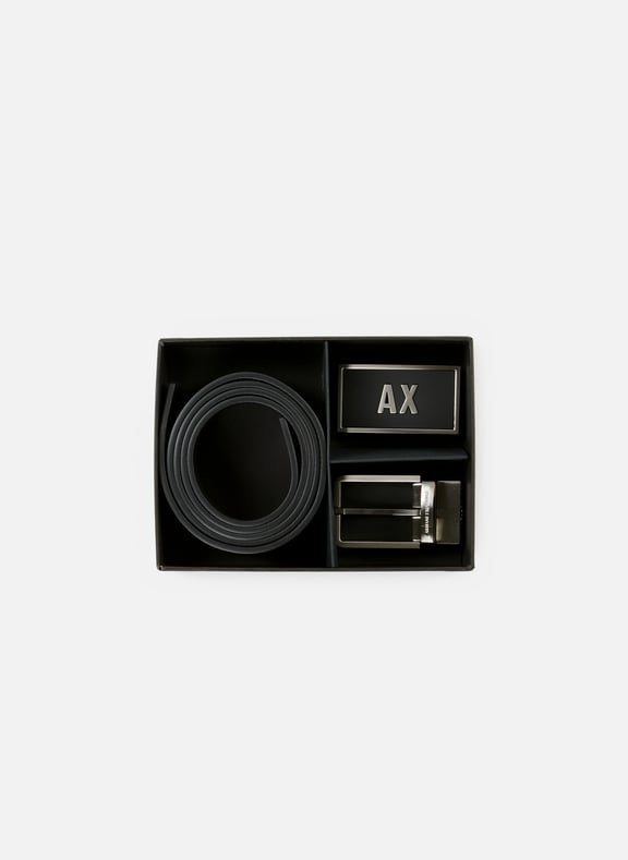Leather belt with 2 buckles Multicolour by ARMANI EXCHANGE ARMANI EXCHANGE Leather belt with 2 buckles Multicolour