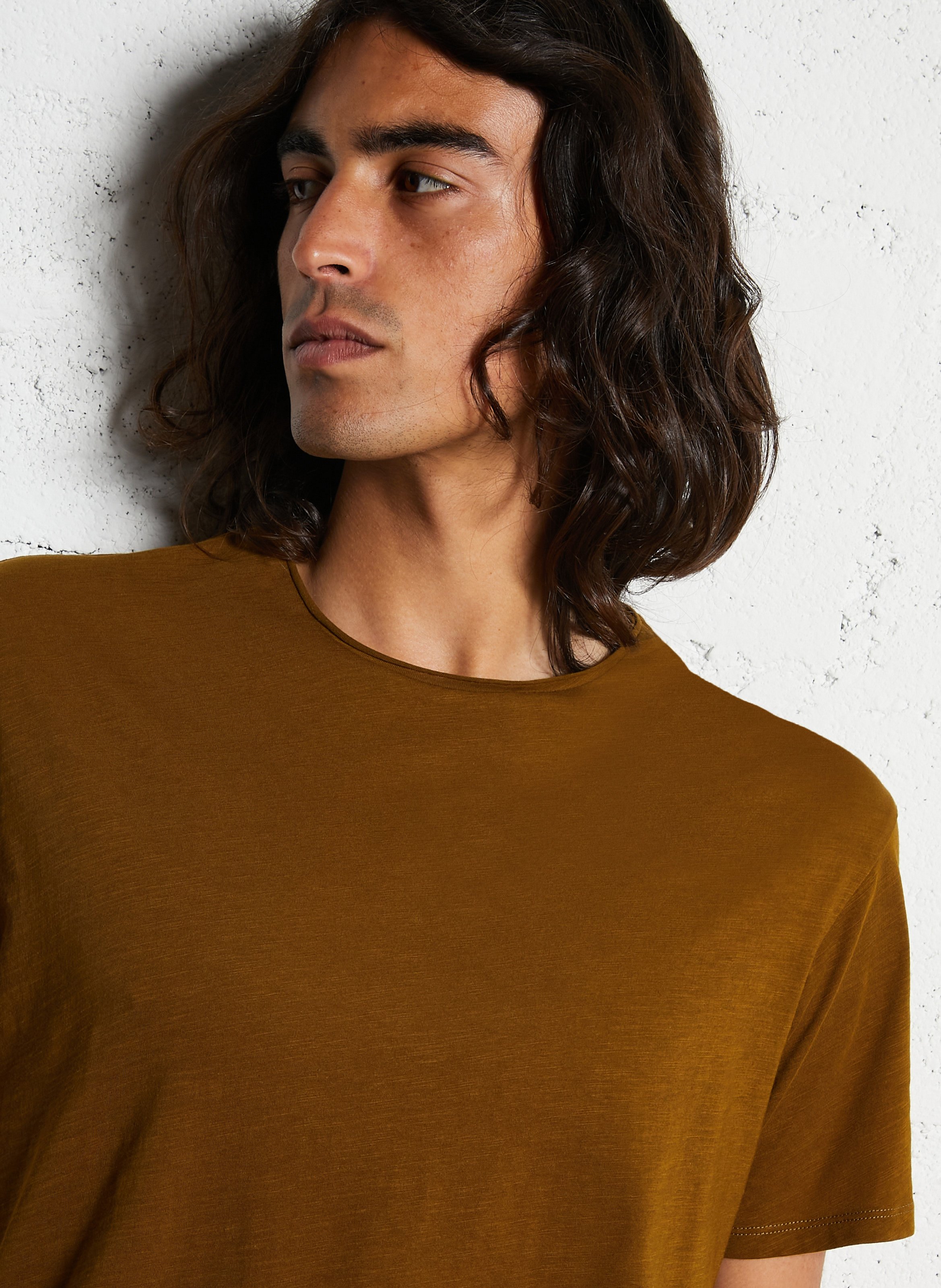 Tee-shirt droit col rond manches courtes IKKS Jaune