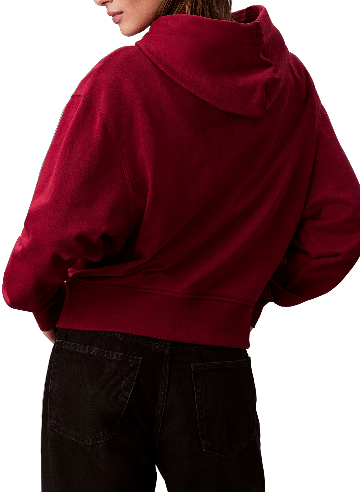 Straight embroidered sweatshirt in mixed cotton CALVIN KLEIN Red
