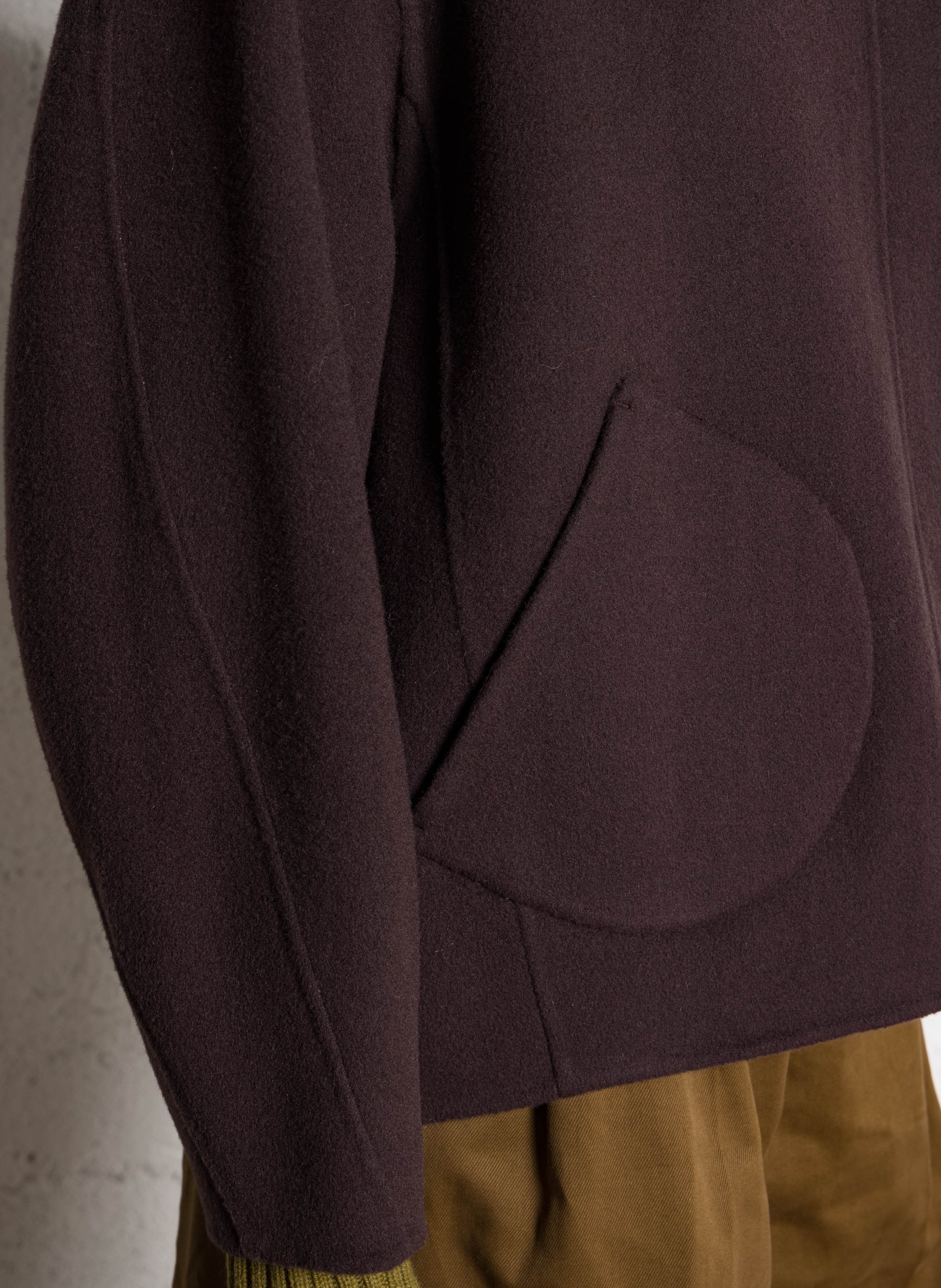 Manteau col rond en laine mélangée windsor SOEUR Violet