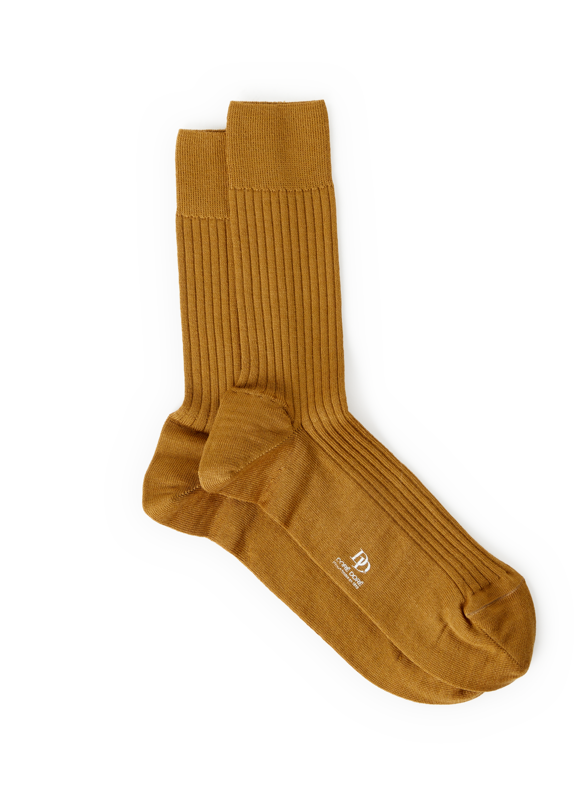 DORÉ DORÉ Chaussettes mi-hautes côtelées en laine mélangée Jaune