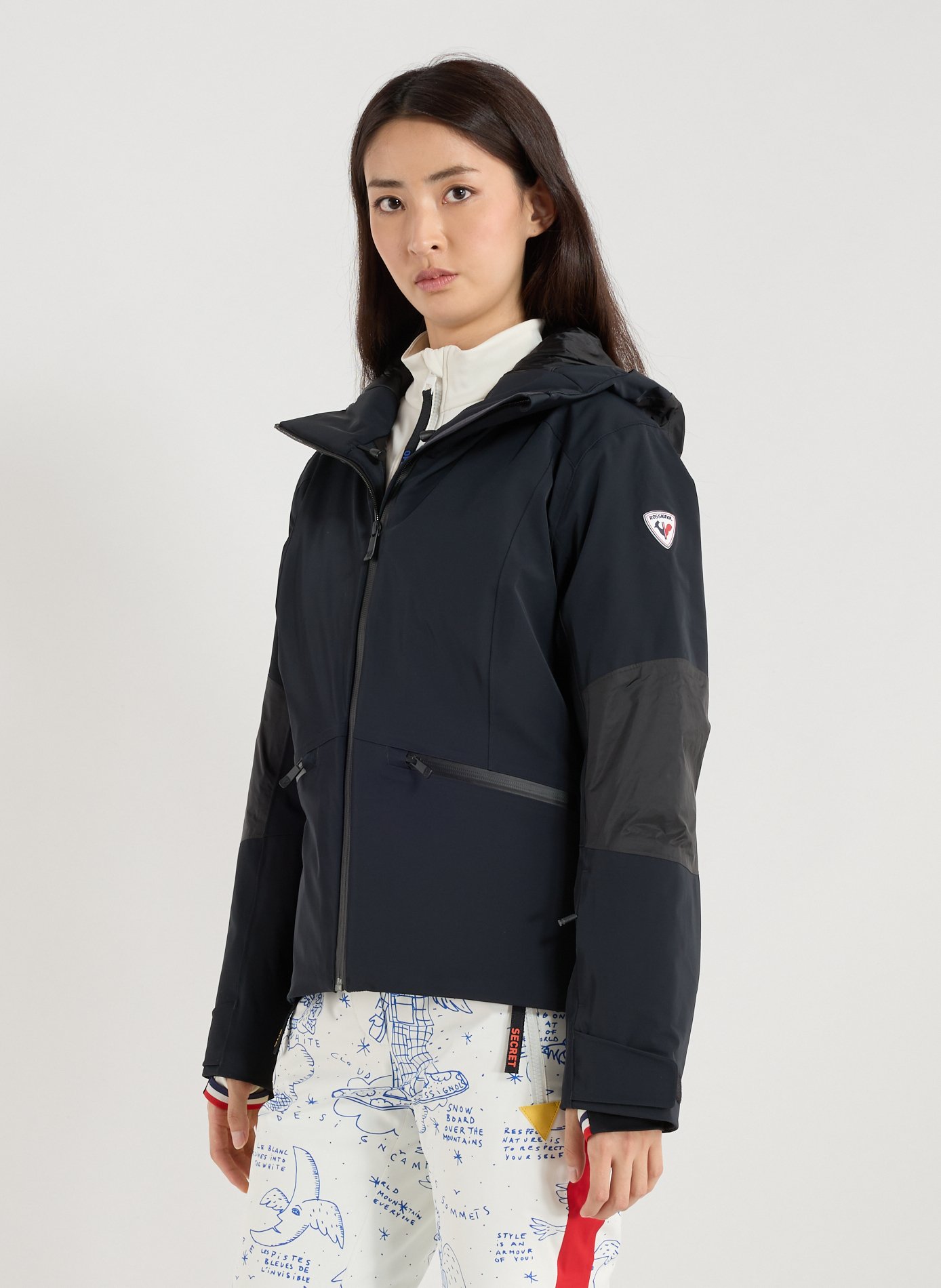 ROSSIGNOL Veste de ski à capuche Black