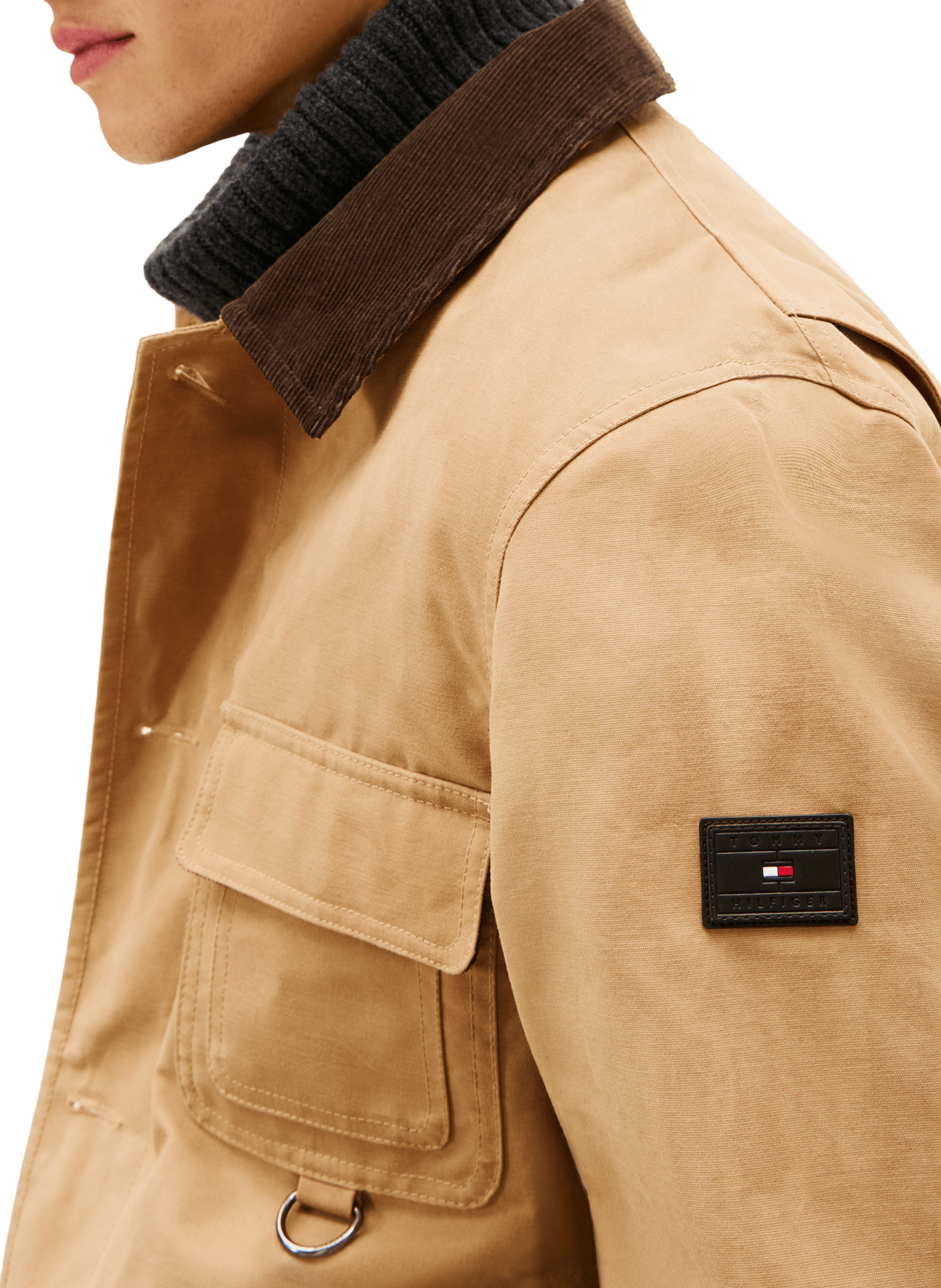 Veste worker doublée en coton TOMMY HILFIGER Marron