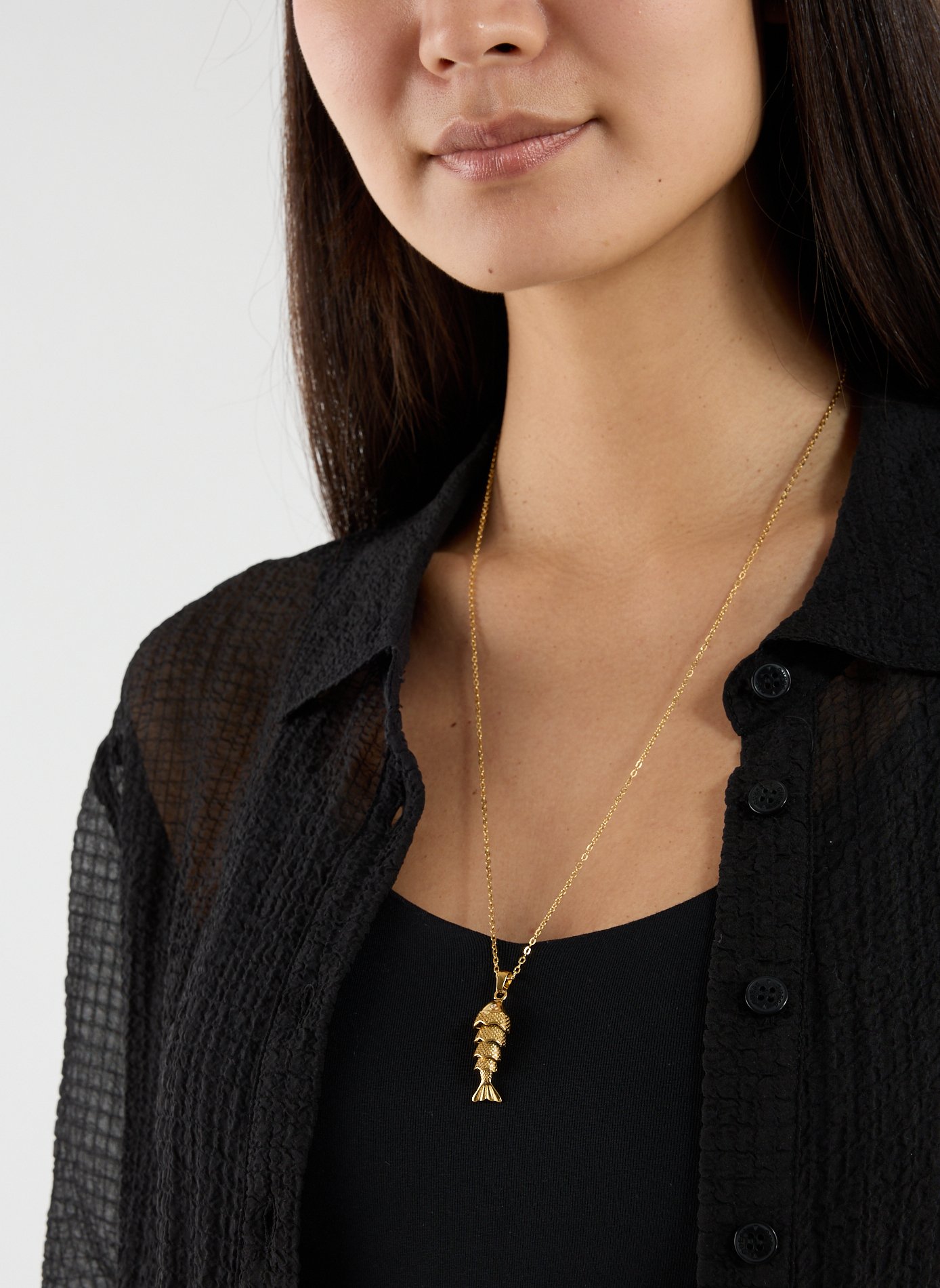 AU PRINTEMPS PARIS Sautoir avec pendentif Doré