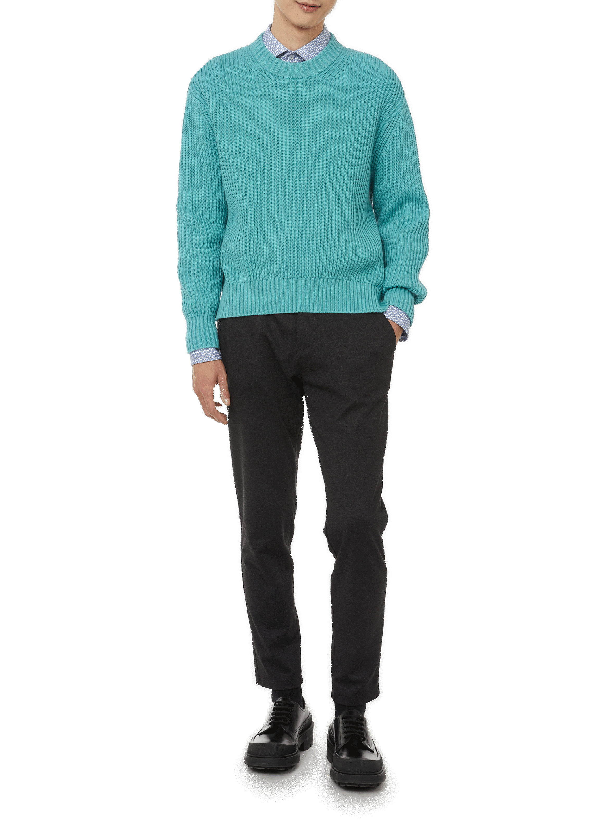 Pull en maille côtelé SAISON 1865 Vert