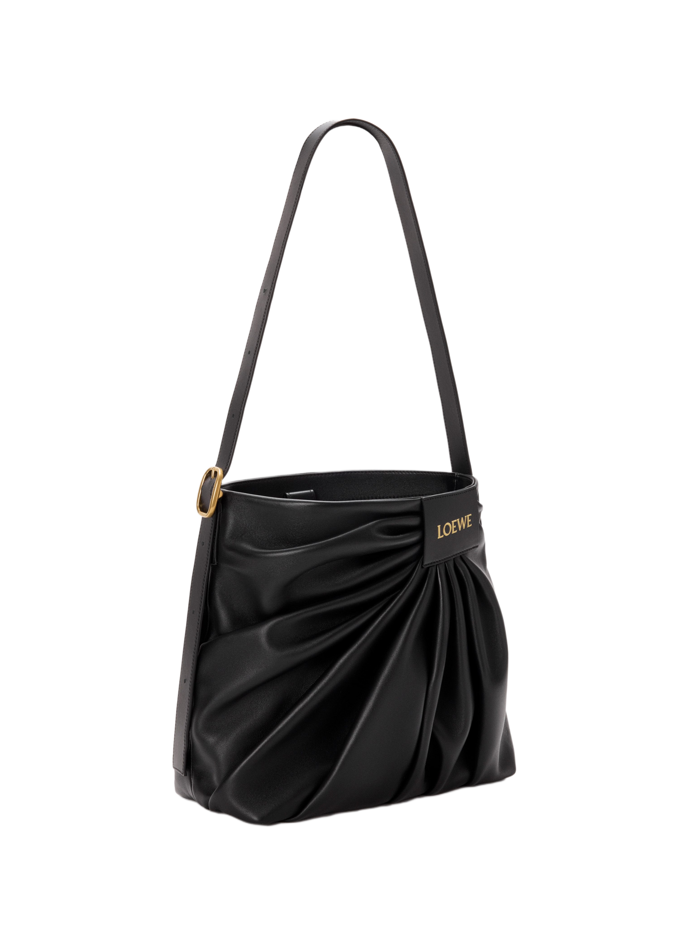 Draped leather tote in soft lambskin nappa LOEWE Black