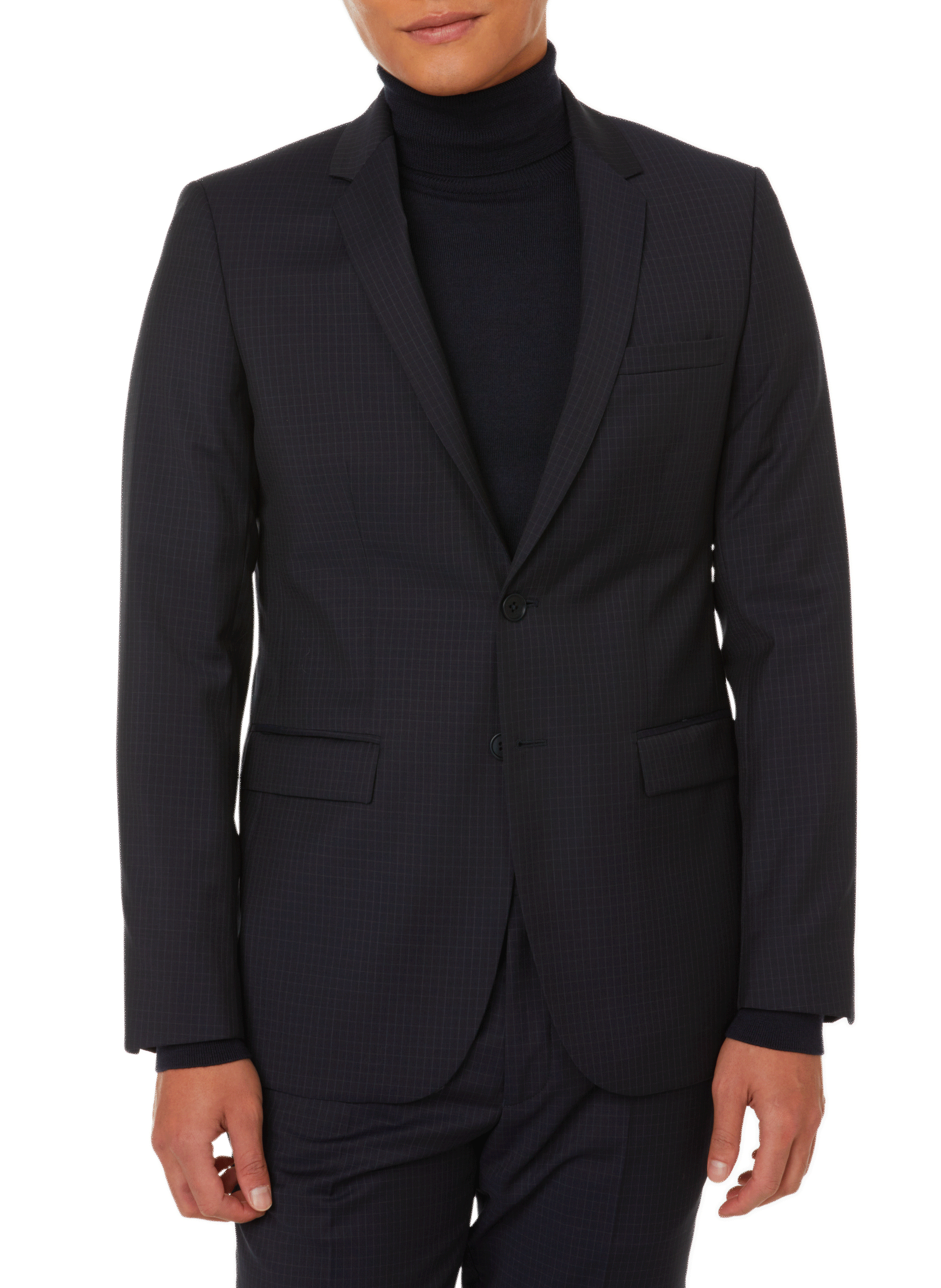 Wool check suit jacket SAISON 1865 Blue