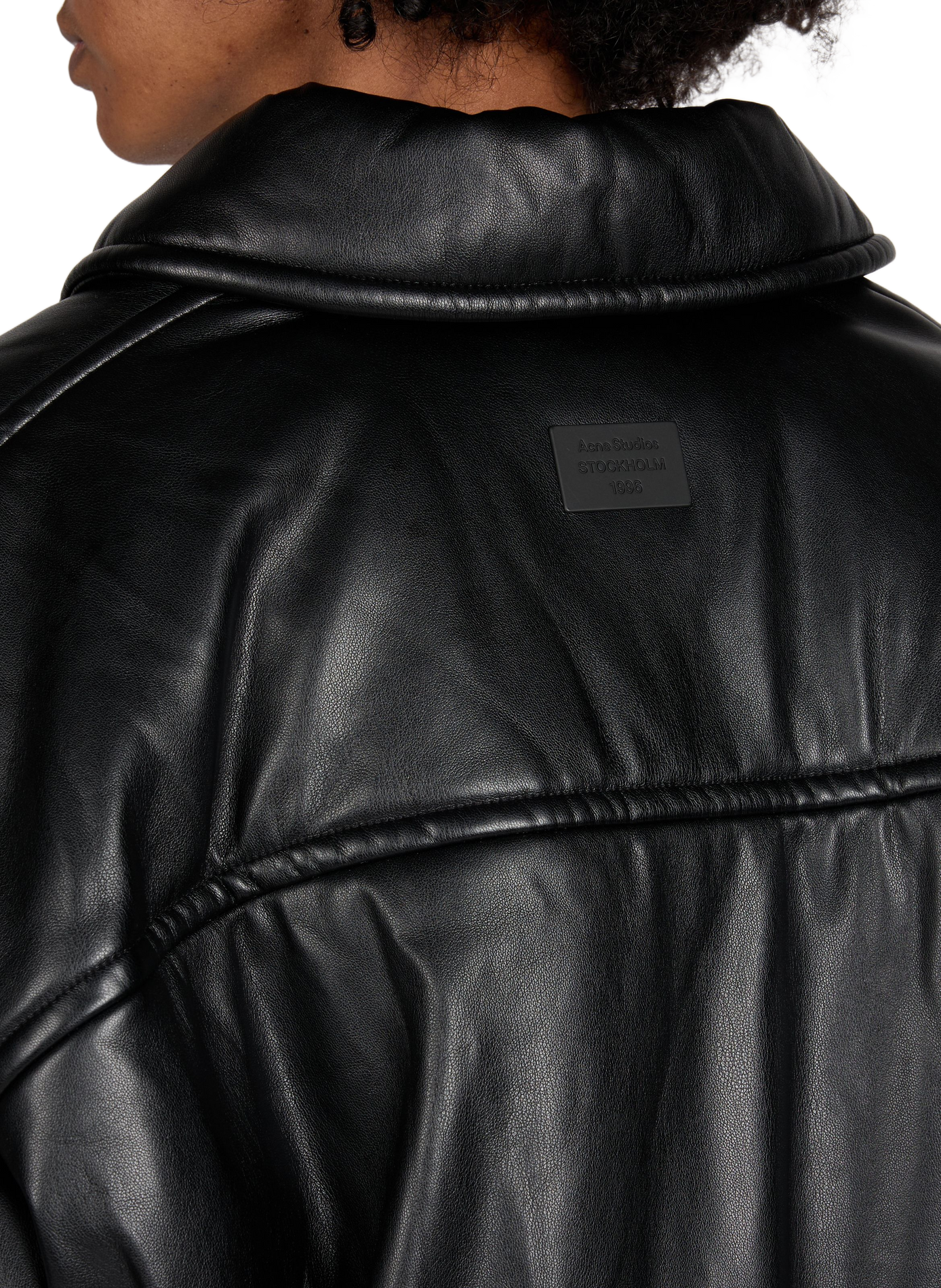 Oversized solid color jacket with classic collar ACNE STUDIOS Black