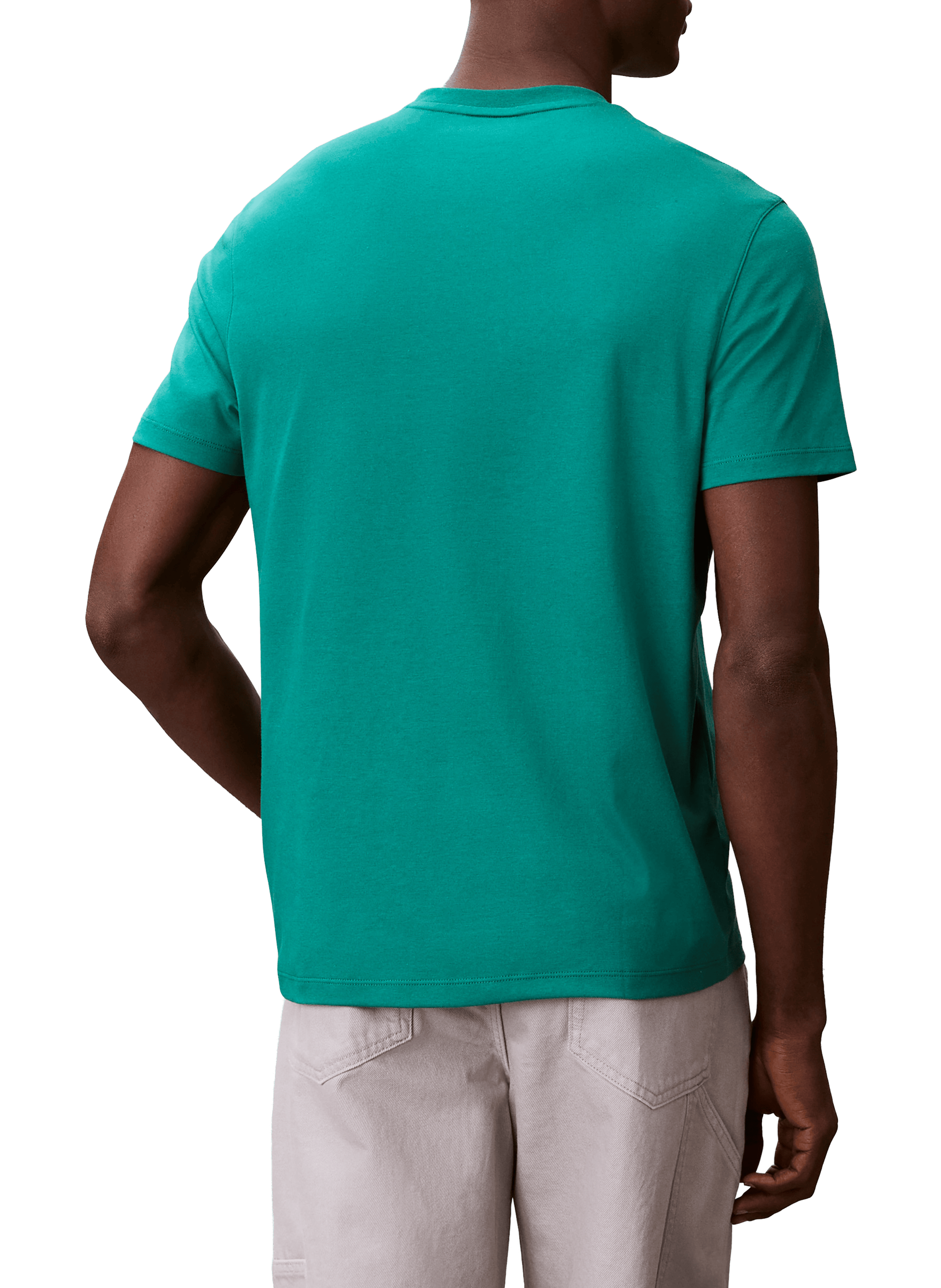 T-shirt col rond en coton CALVIN KLEIN Vert