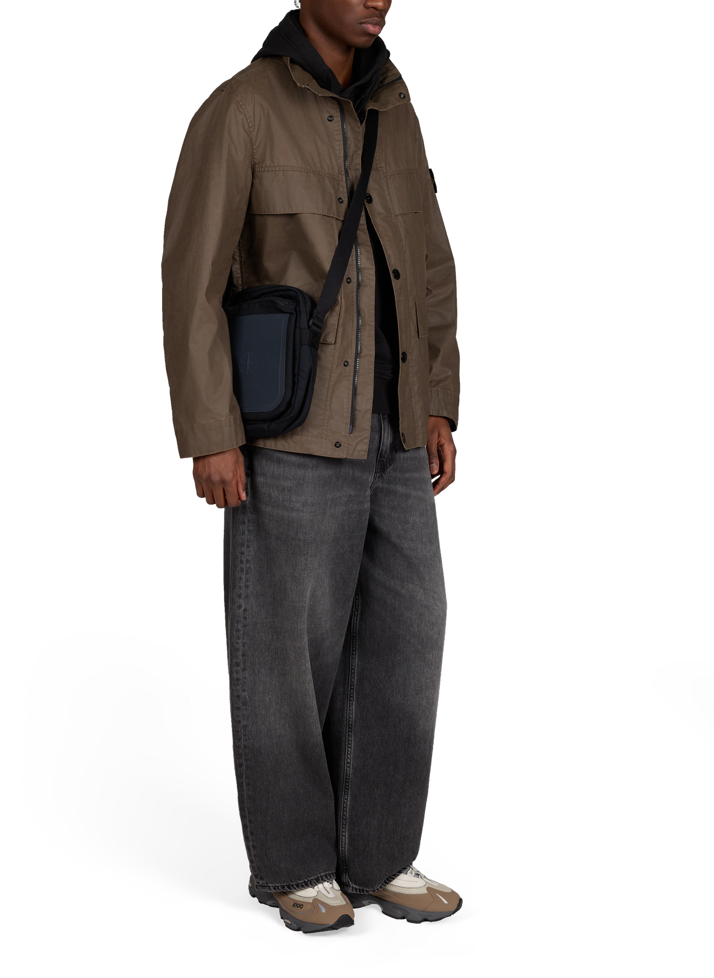 High-neck jacket STONE ISLAND Brown