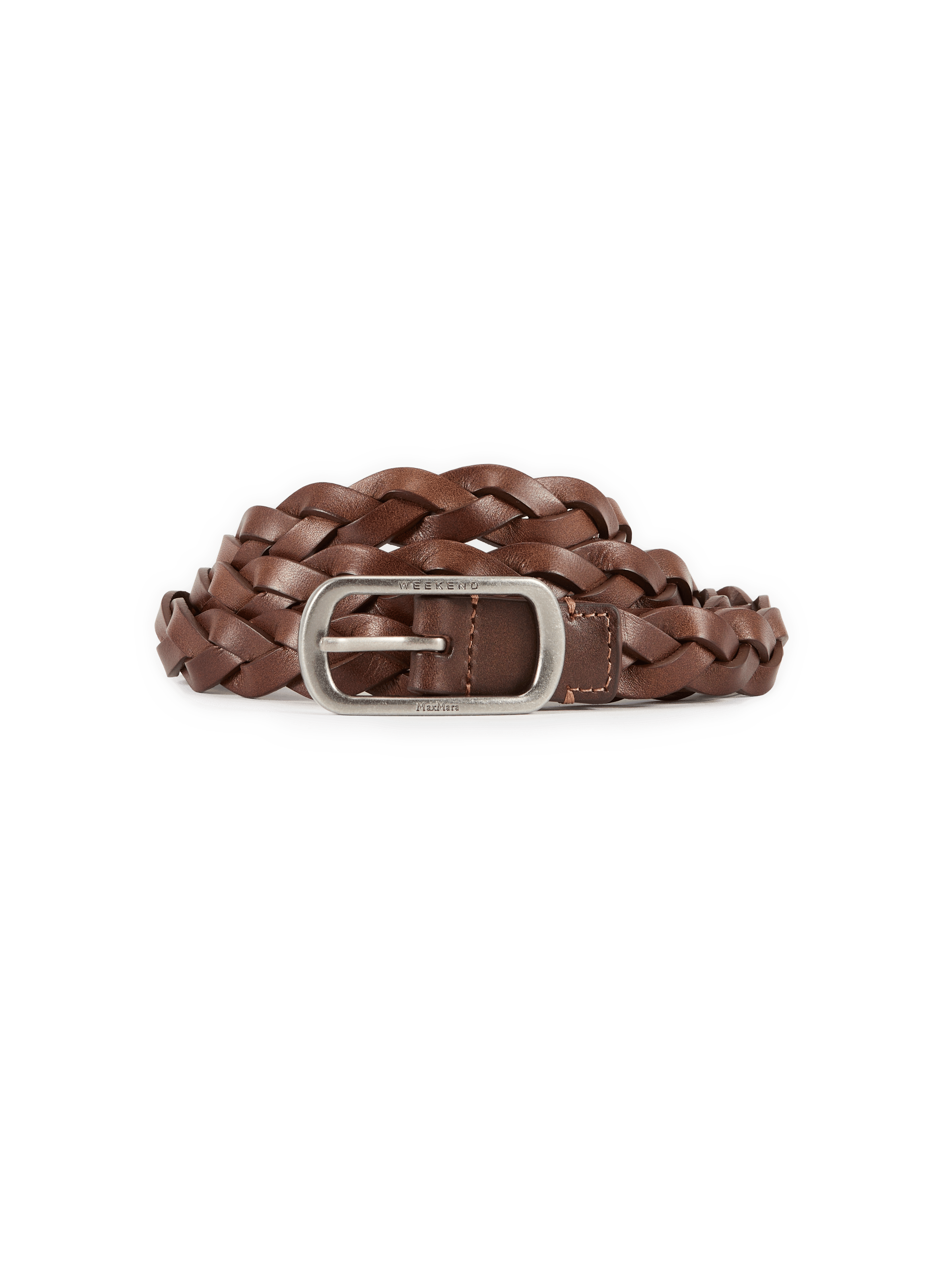 Thin braided leather belt MAX MARA WEEK END Multicolour