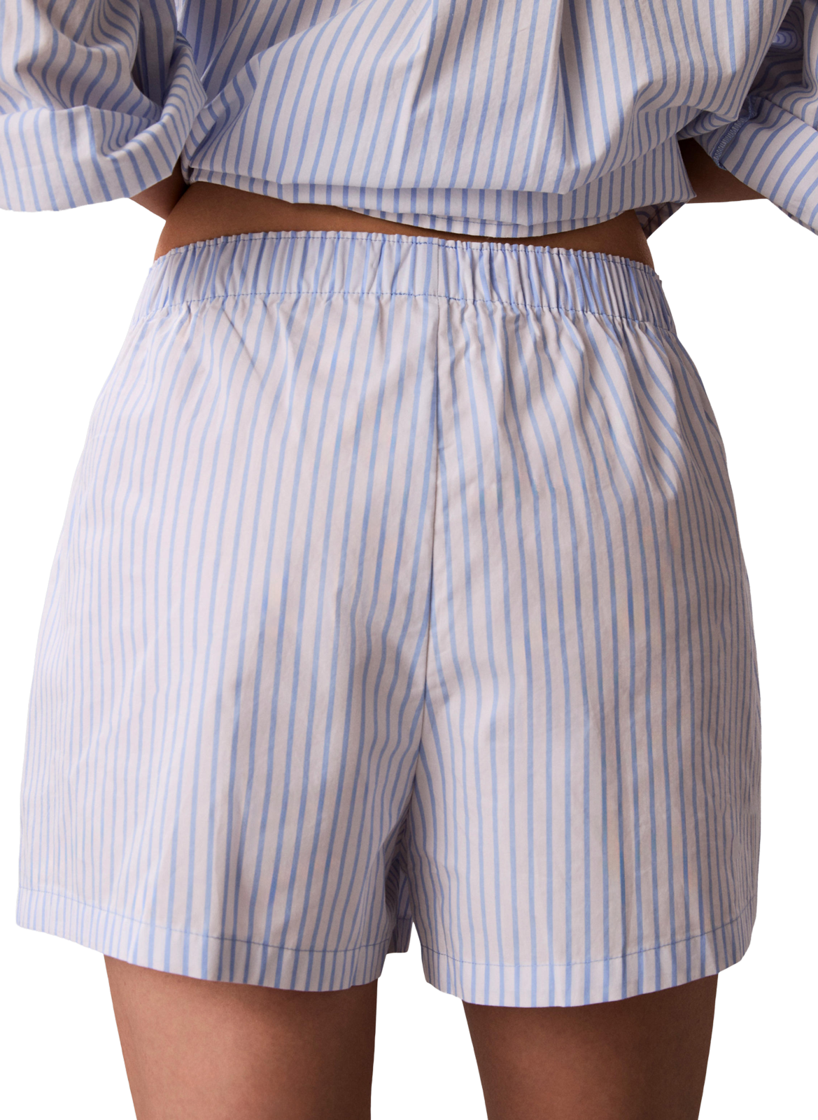 Cotton poplin pajama shorts CALVIN KLEIN Blue
