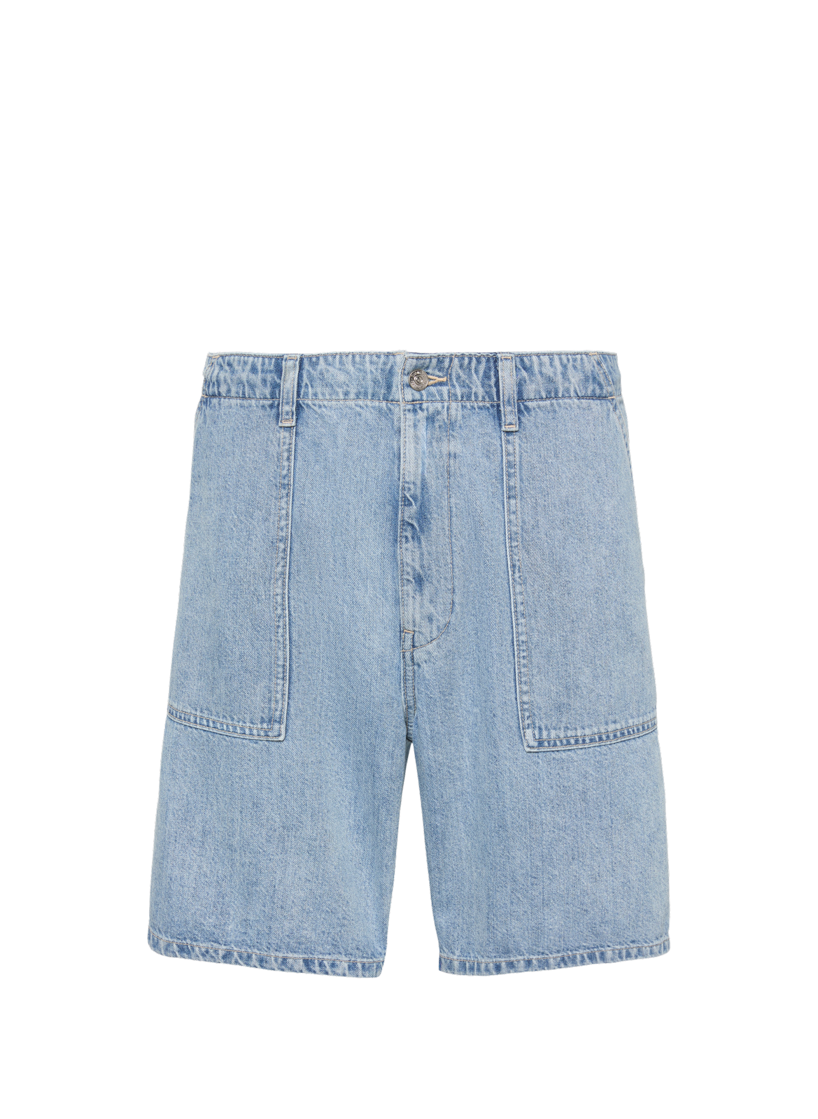 Bermuda aus Baumwolle und Leinen in Denim CALVIN KLEIN Blau