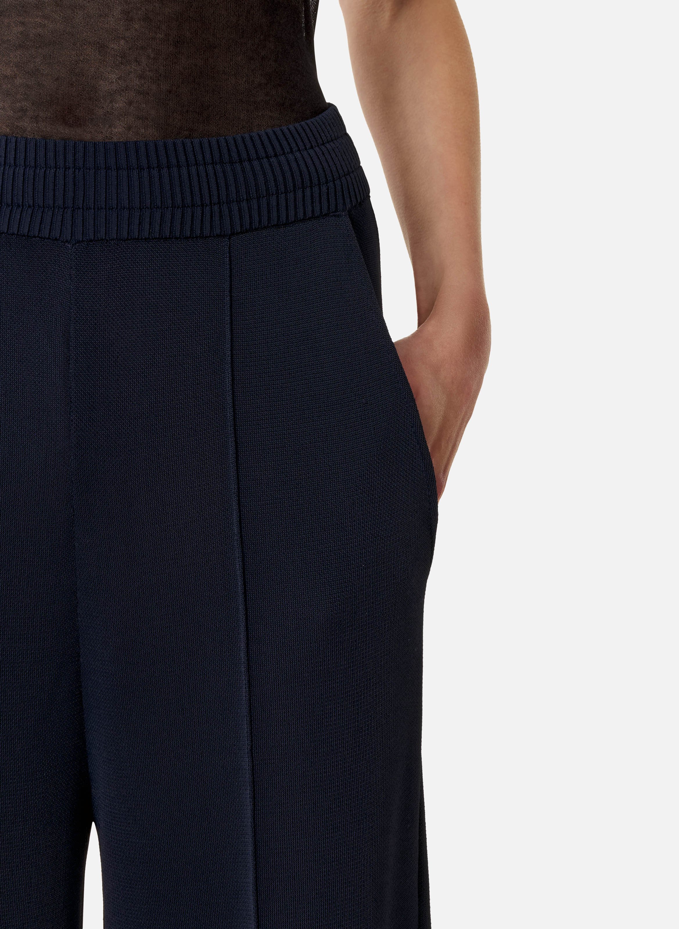 Pantalon large en viscose LANVIN Bleu