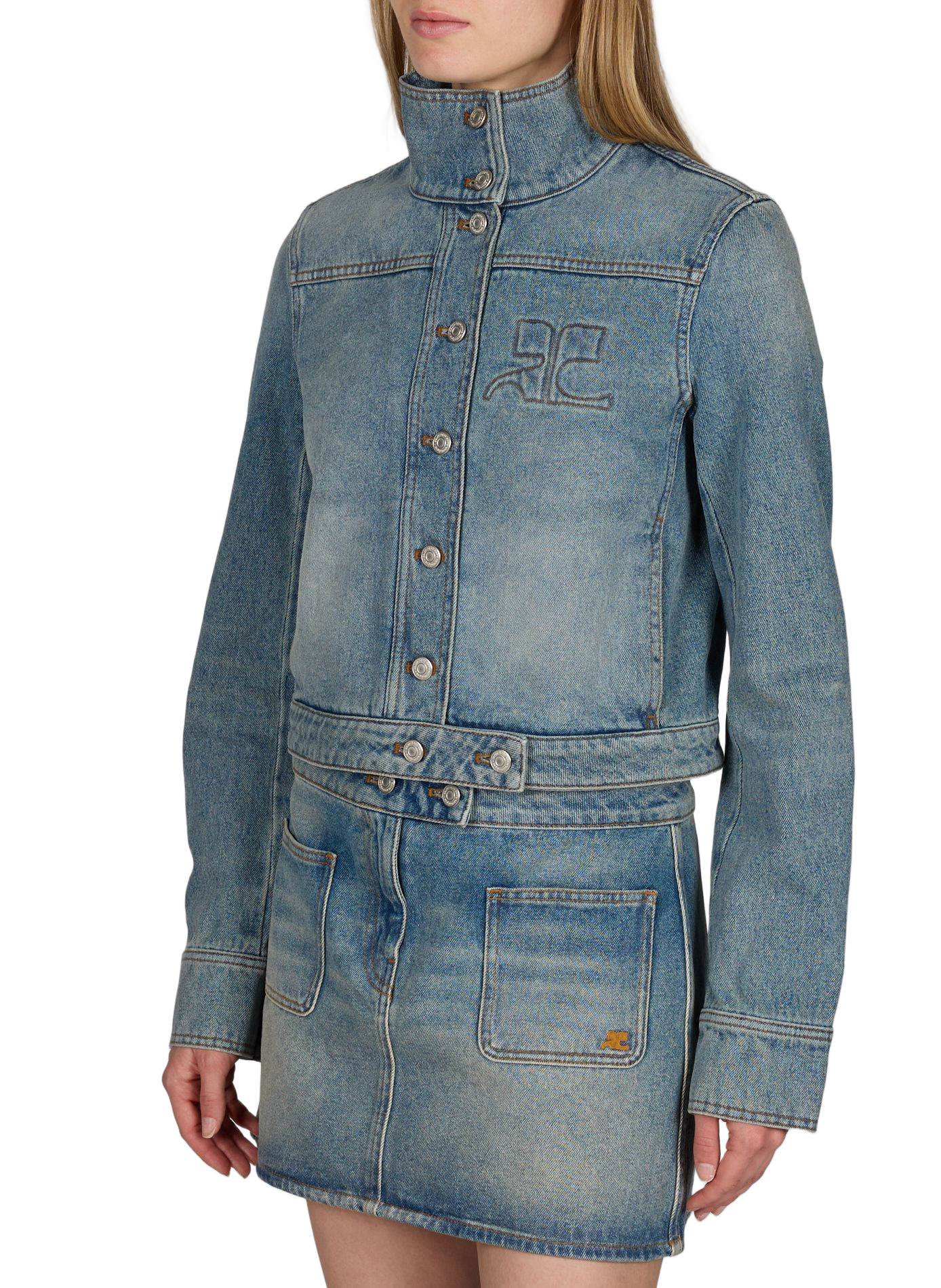 Denim blended cotton jacket COURRÈGES Blue
